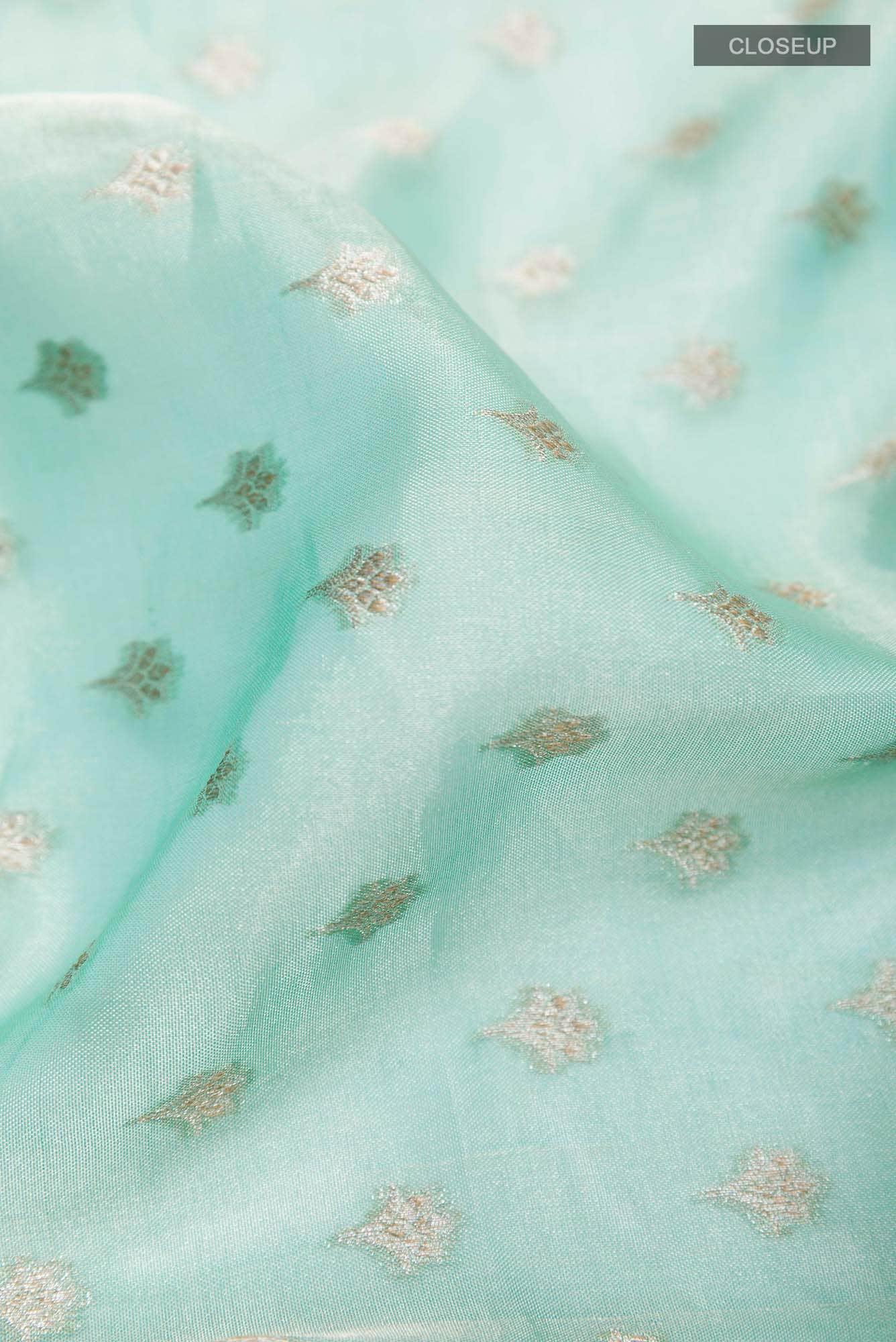 Sea Green Banarasi Tissue Silk Saree