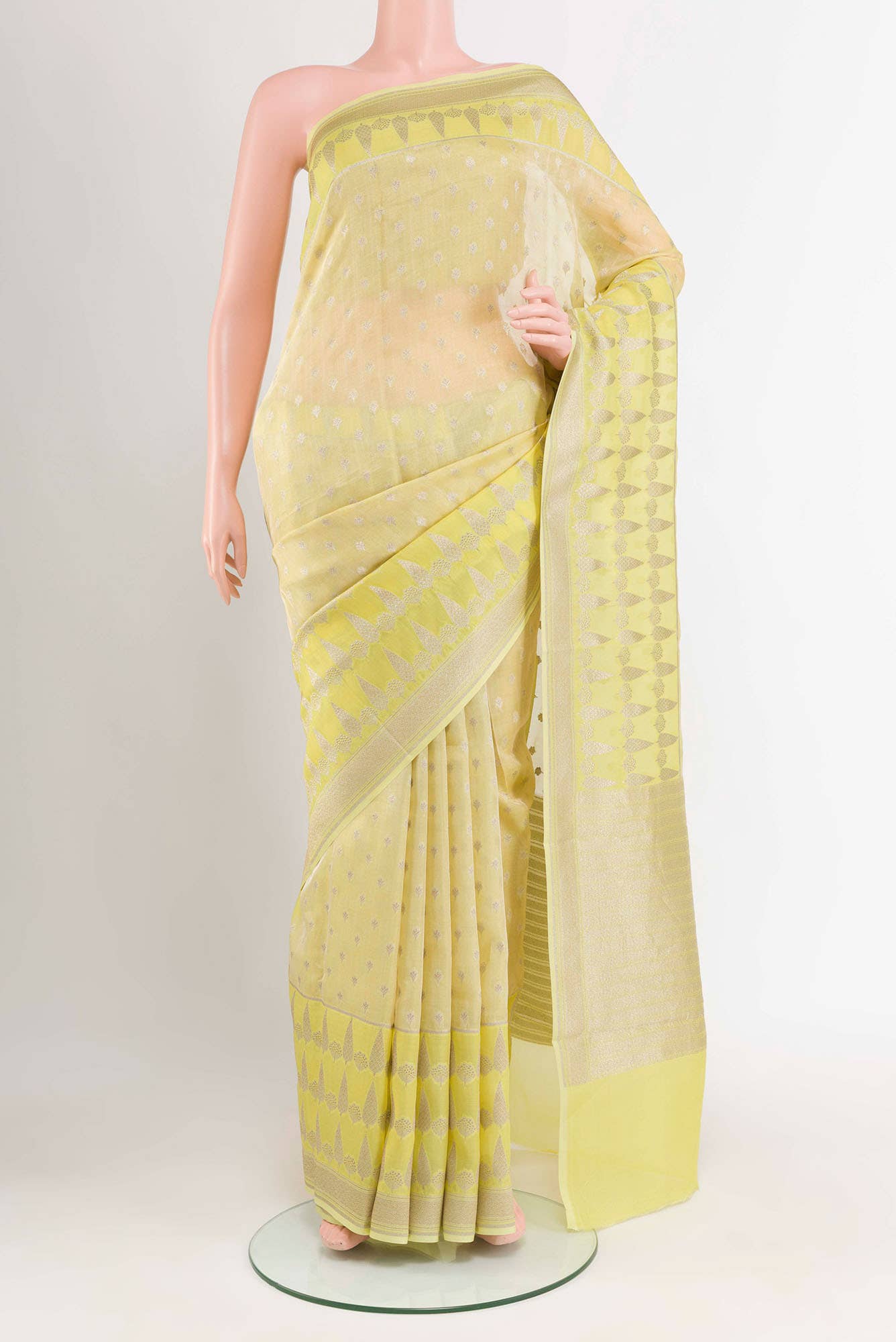 Mustard Banarasi Tissue Silk Saree