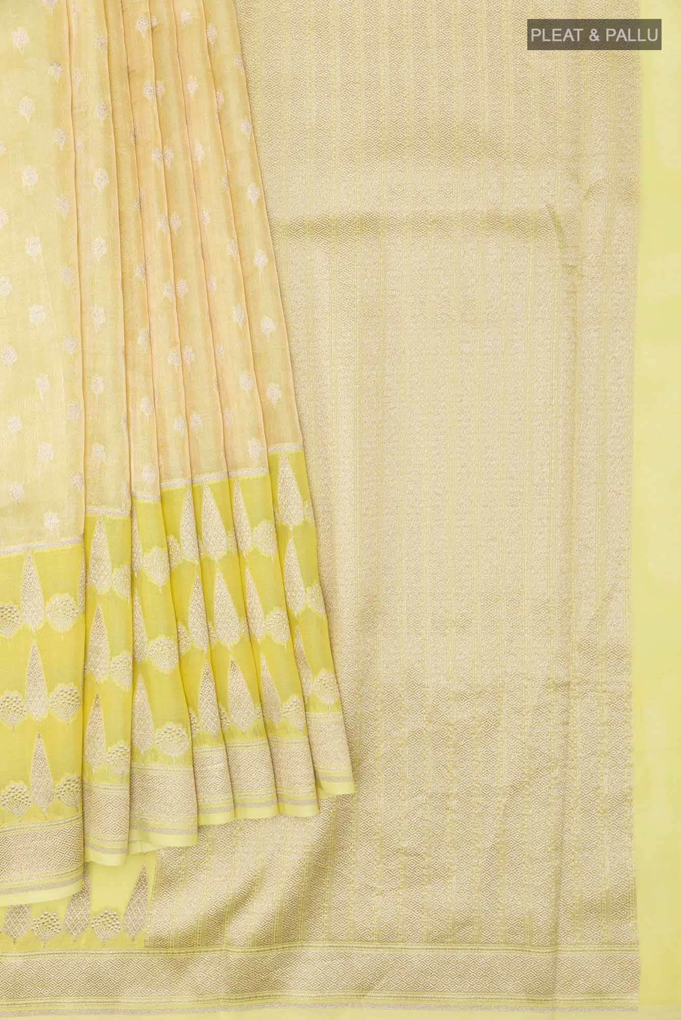Mustard Banarasi Tissue Silk Saree