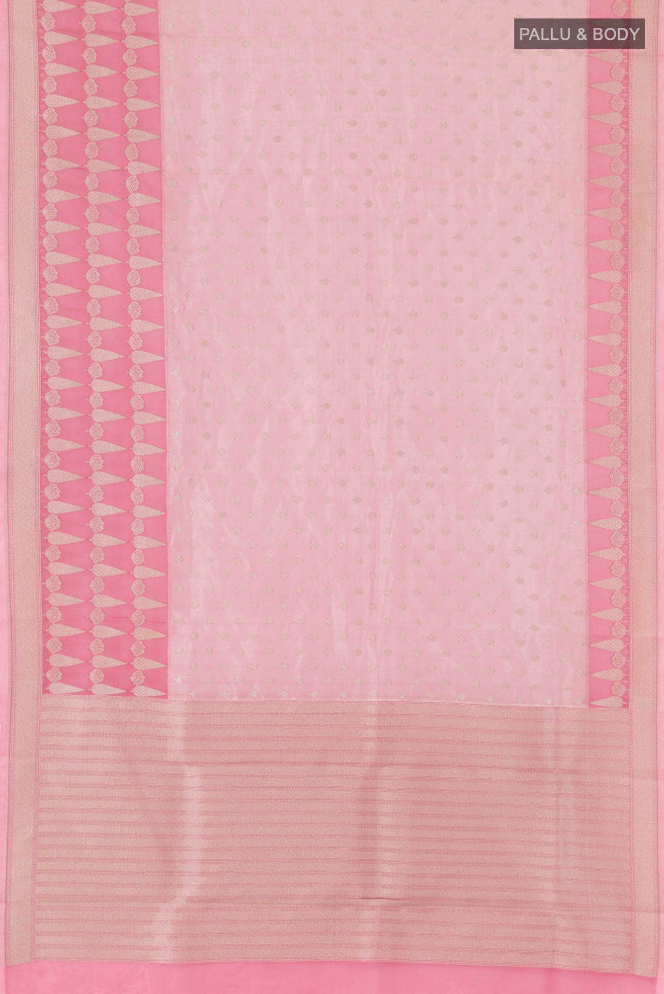 Peach Banarasi Tissue Silk Saree