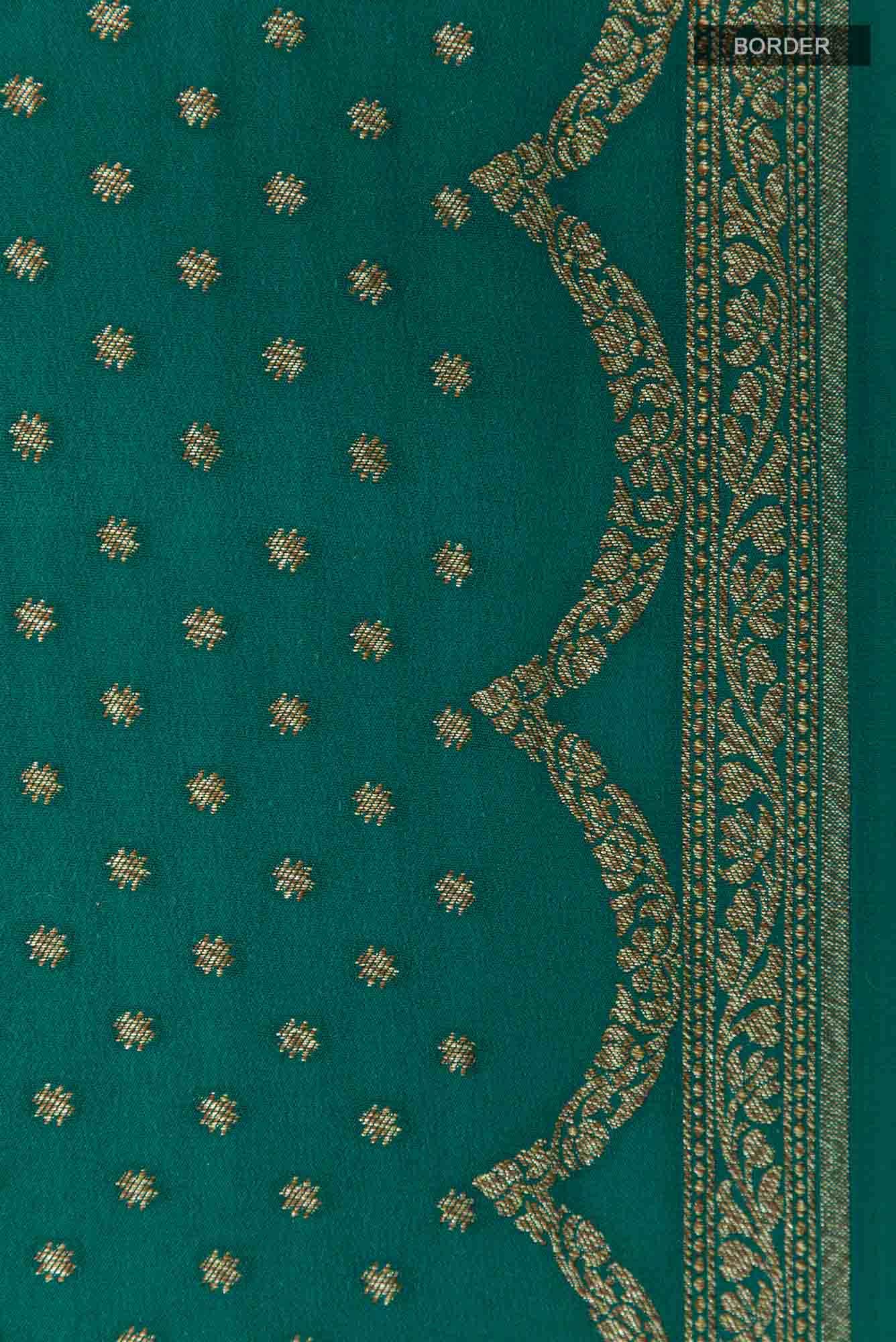 Green Banarasi Georgette Saree