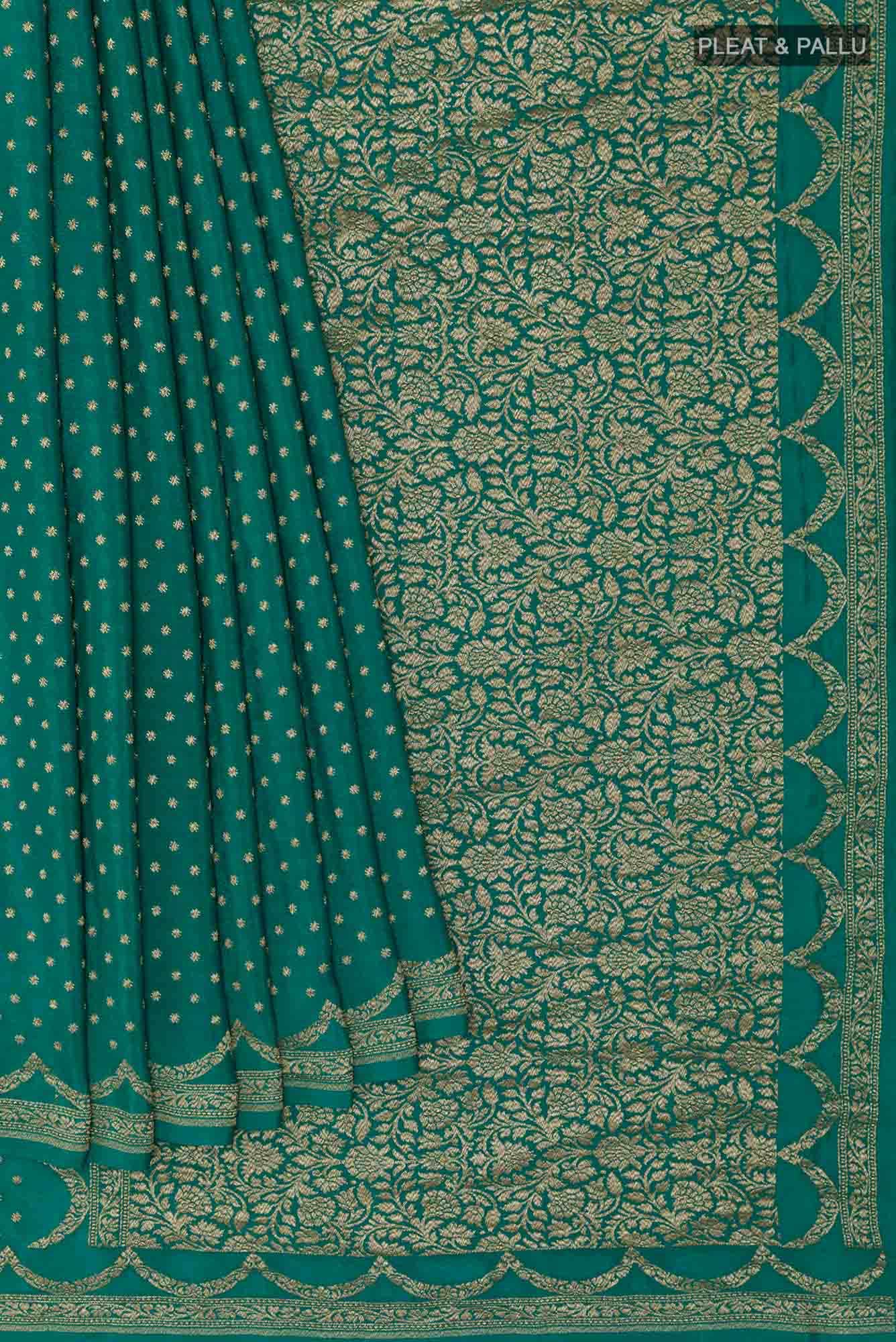 Green Banarasi Georgette Saree
