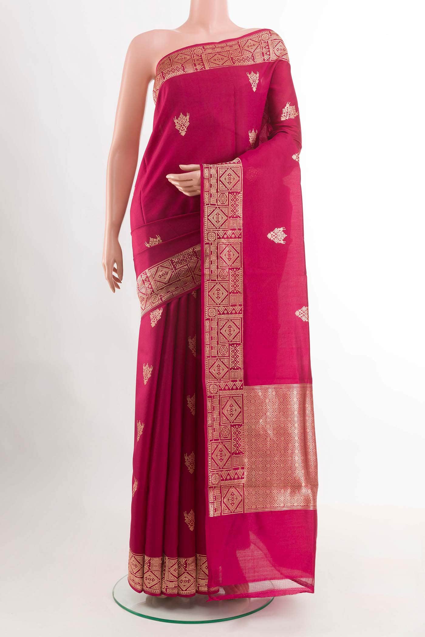 Rani Pink Banarasi Silk Saree