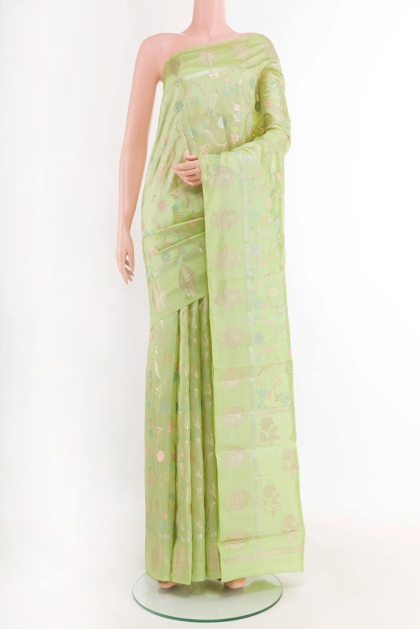 Lemon Yellow Tussar Saree