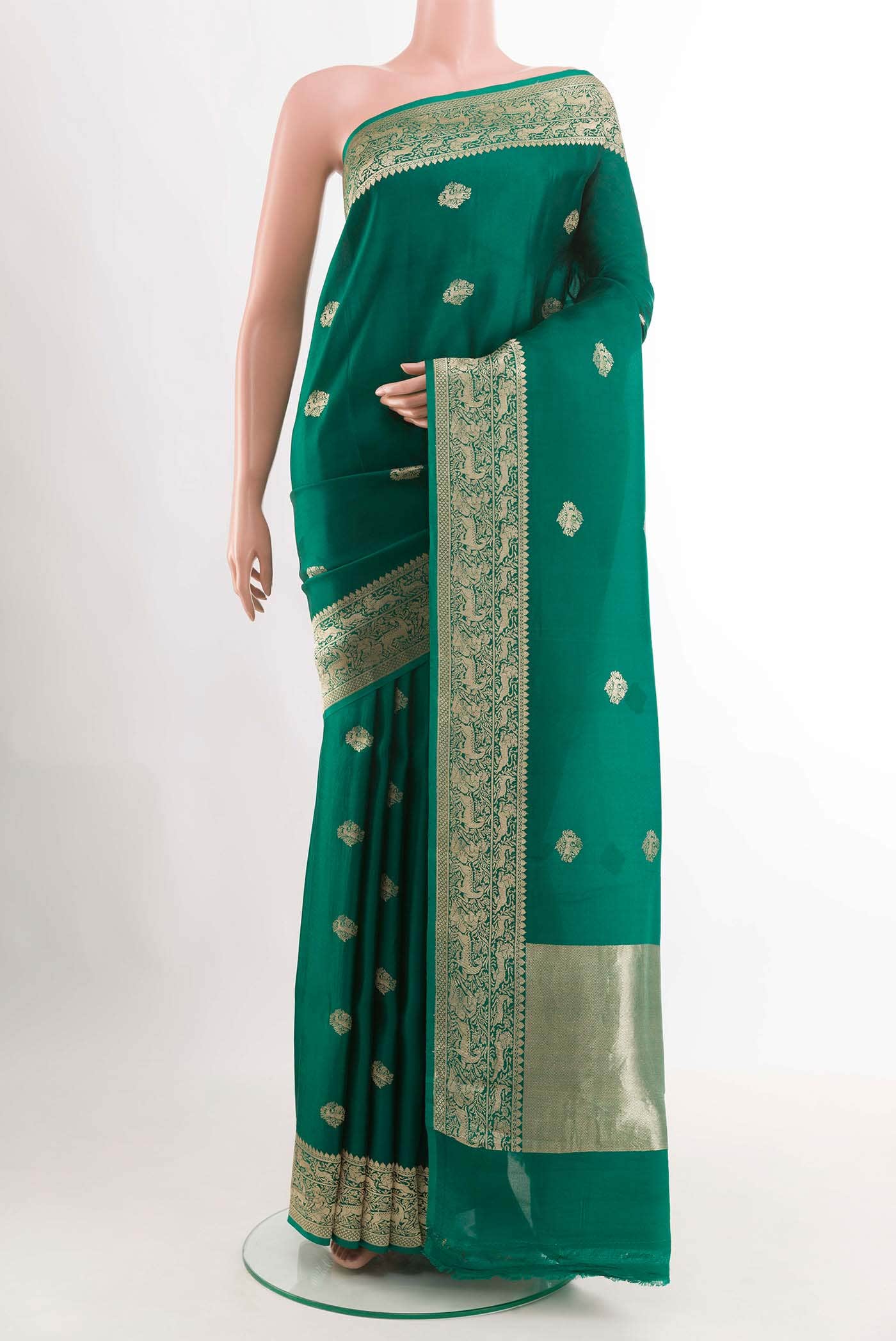 Green Banarasi Silk Saree