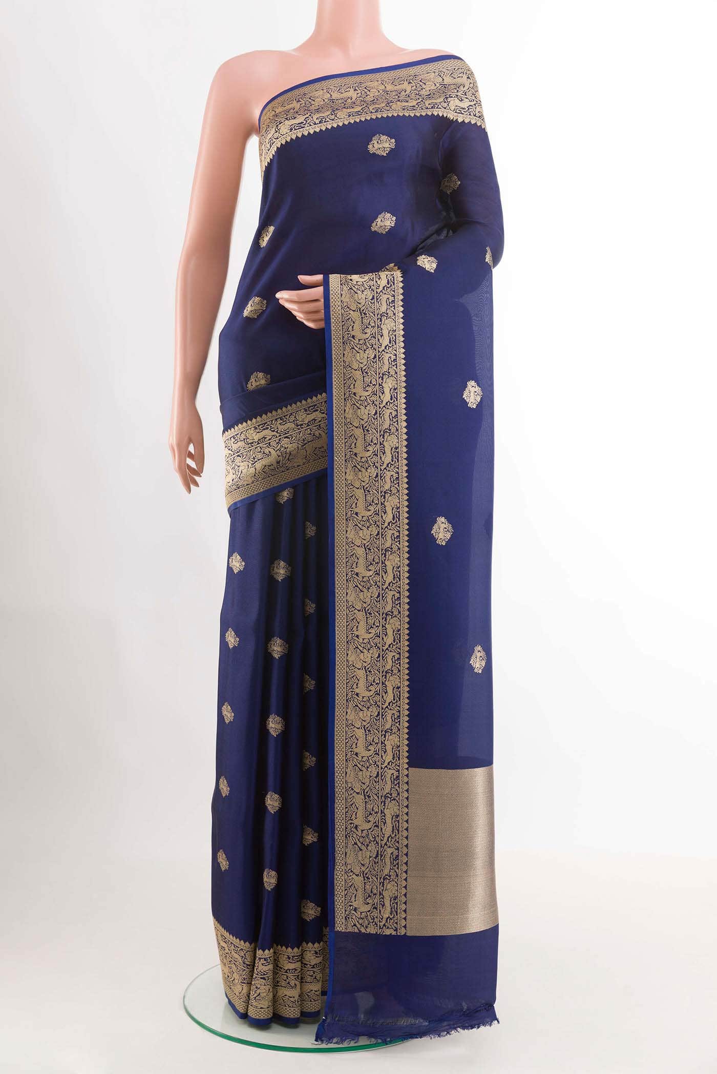 Blue Banarasi Silk Saree