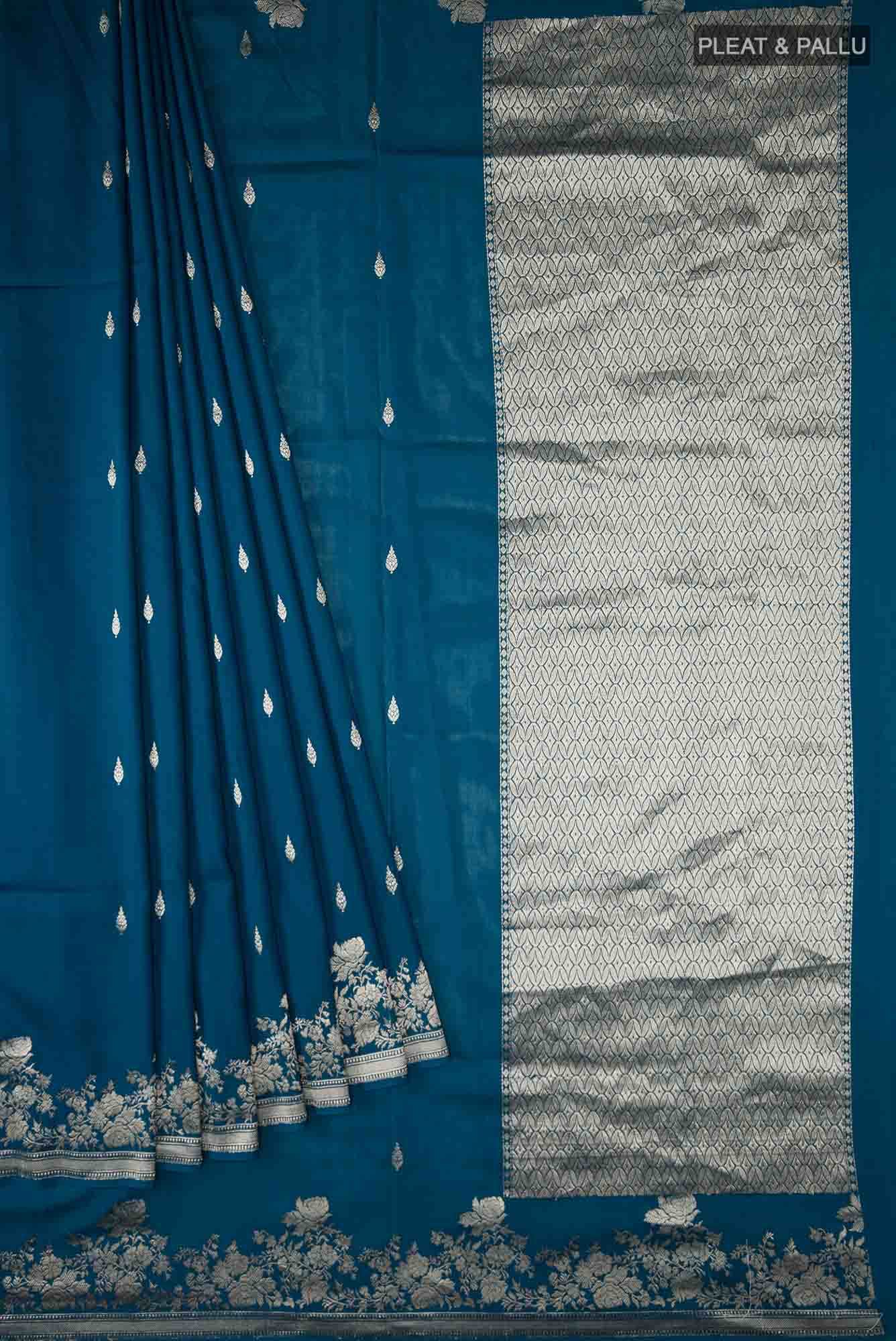 Blue Banarasi Silk Saree