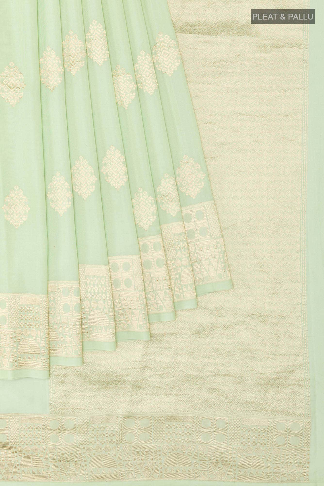 Pista Green Banarasi Katan Silk Saree