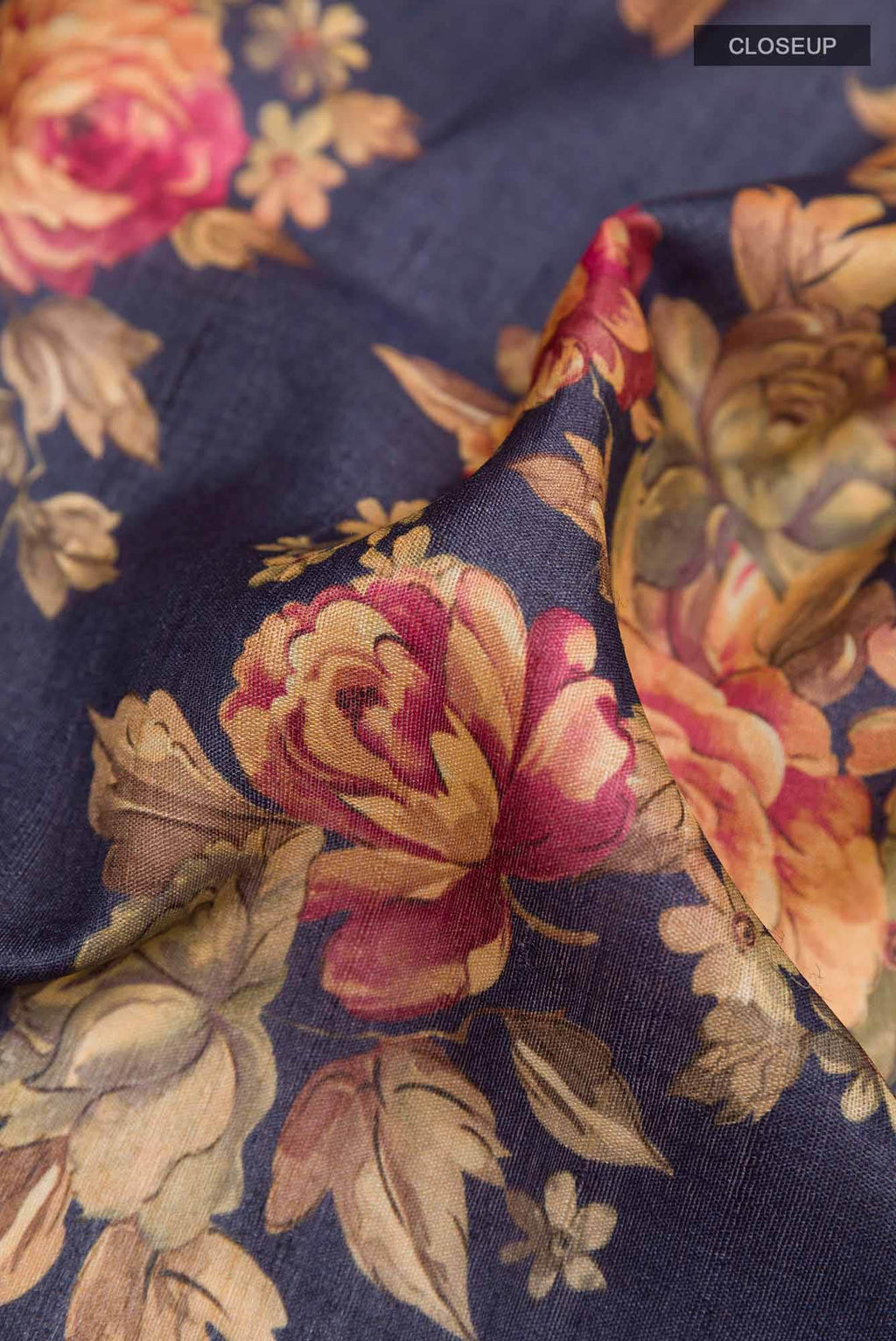 Navy Blue Tussar Saree