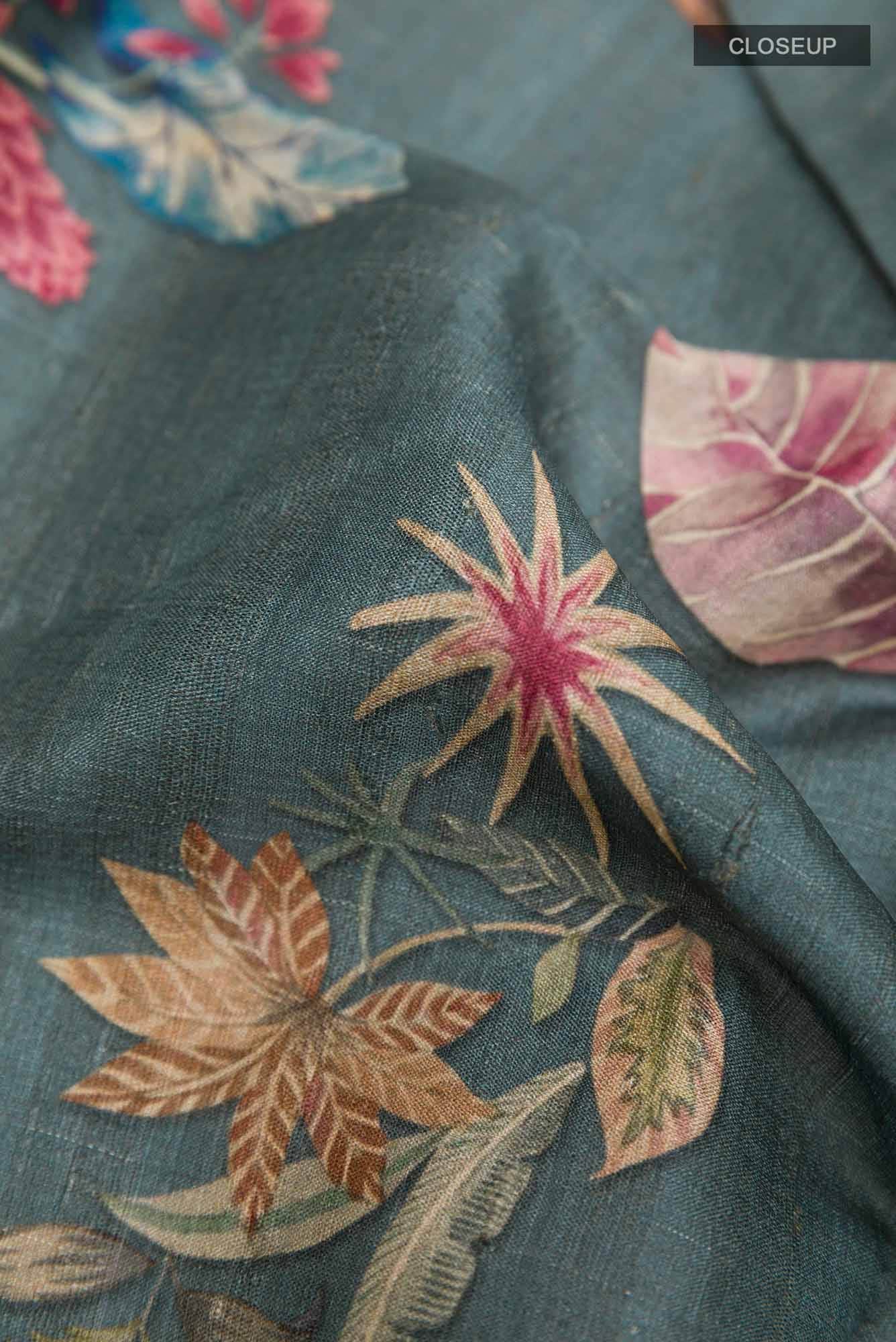 Bottle Green Tussar Saree