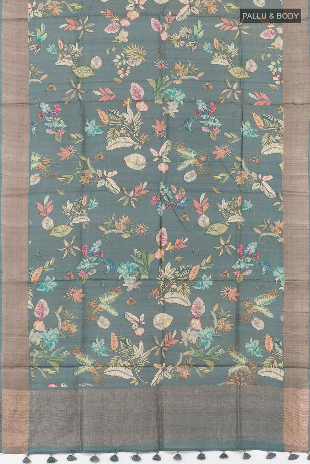 Bottle Green Tussar Saree