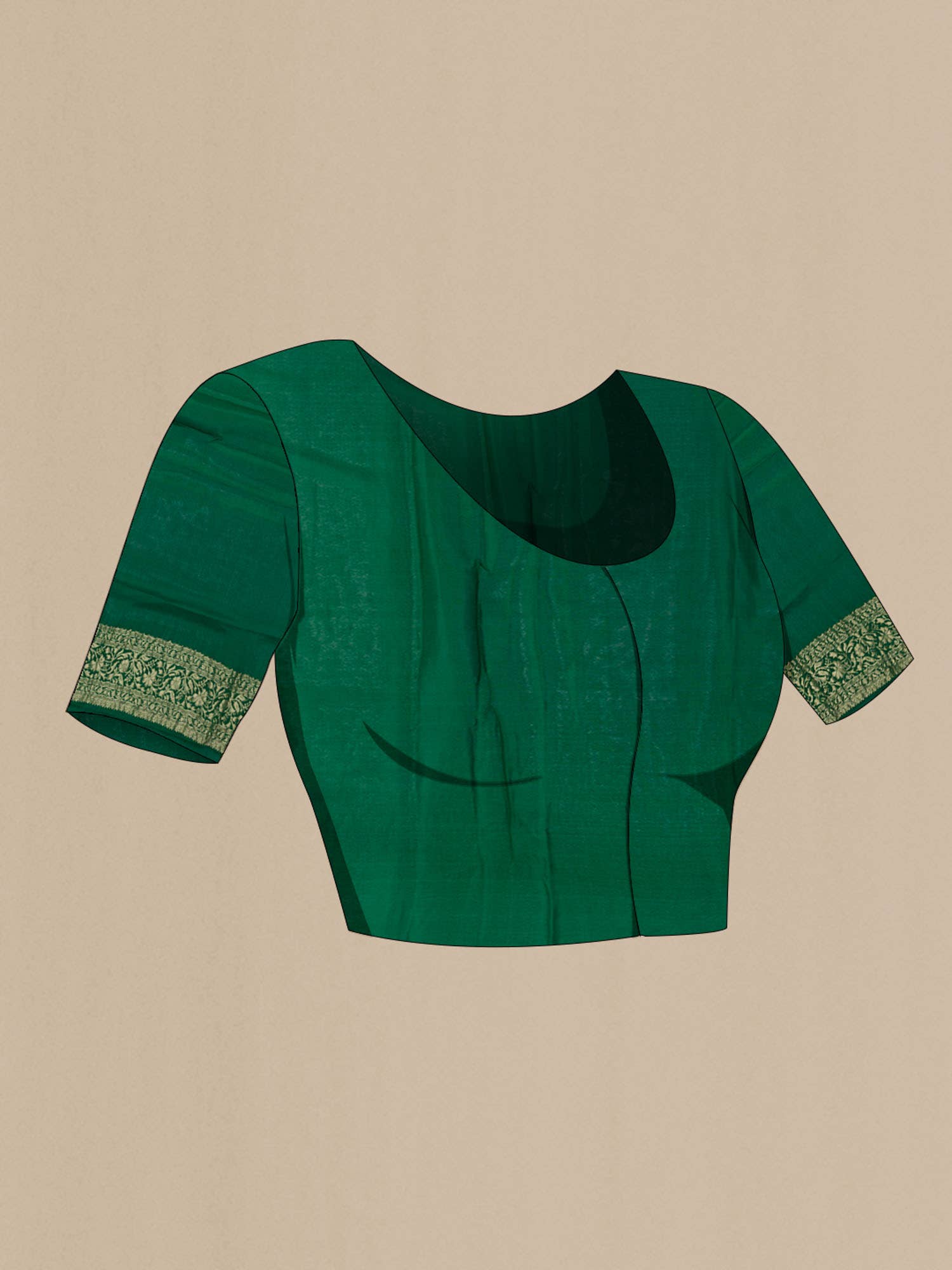Green Mysore Crepe Saree