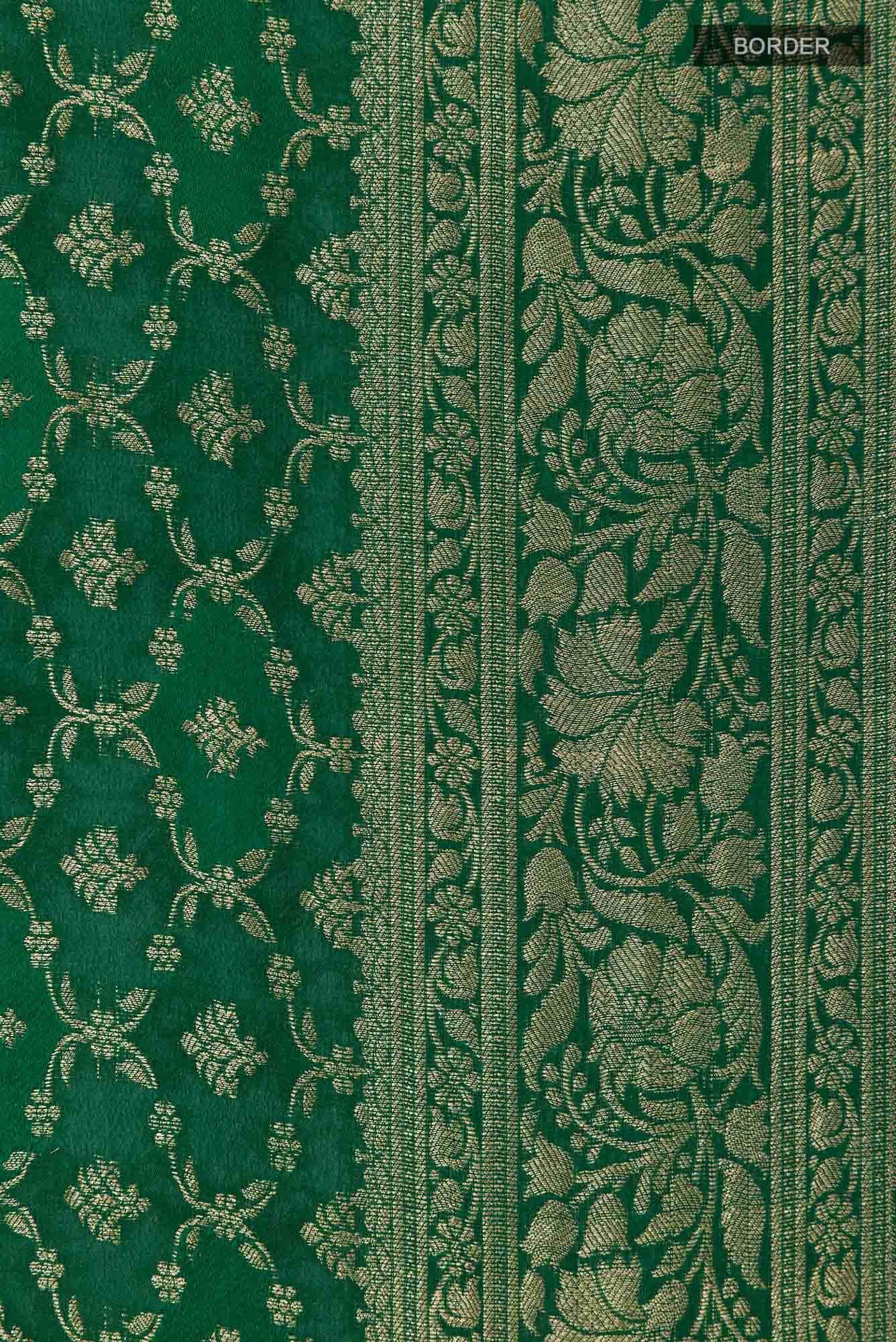 Green Mysore Crepe Saree