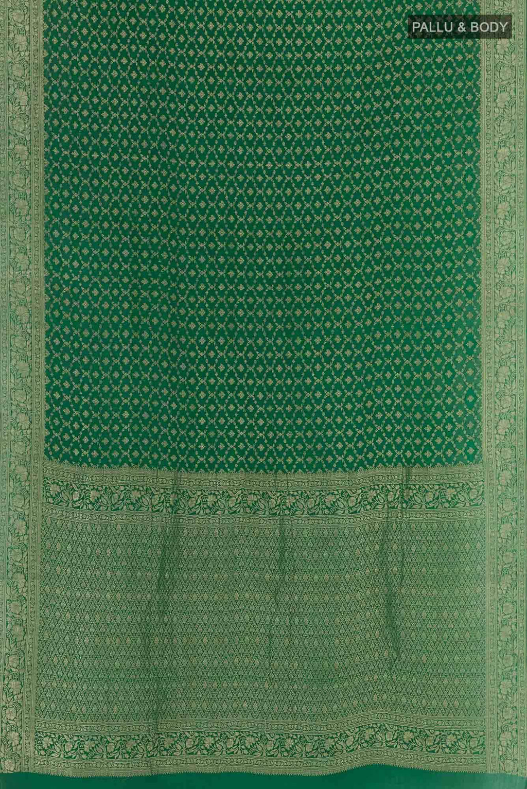 Green Mysore Crepe Saree
