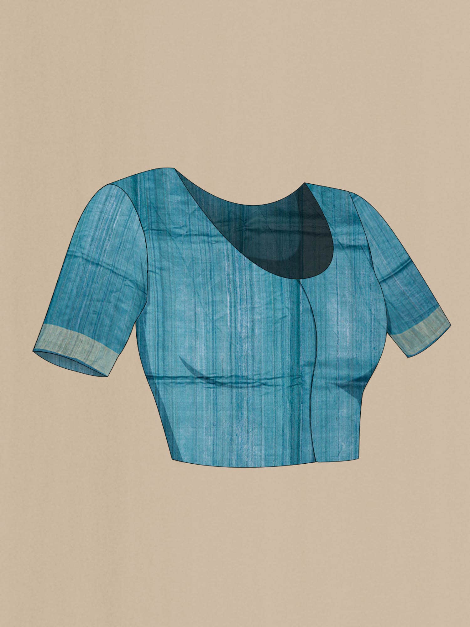 Teal Tussar Saree