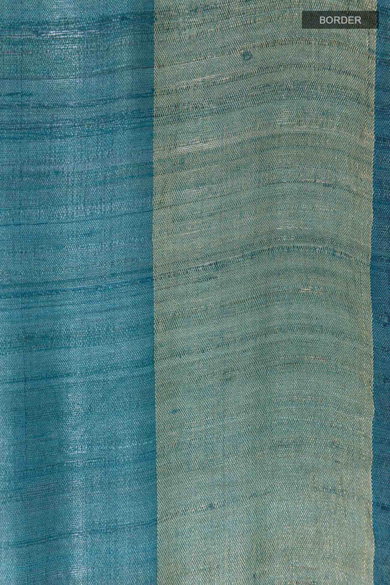 Teal Tussar Saree