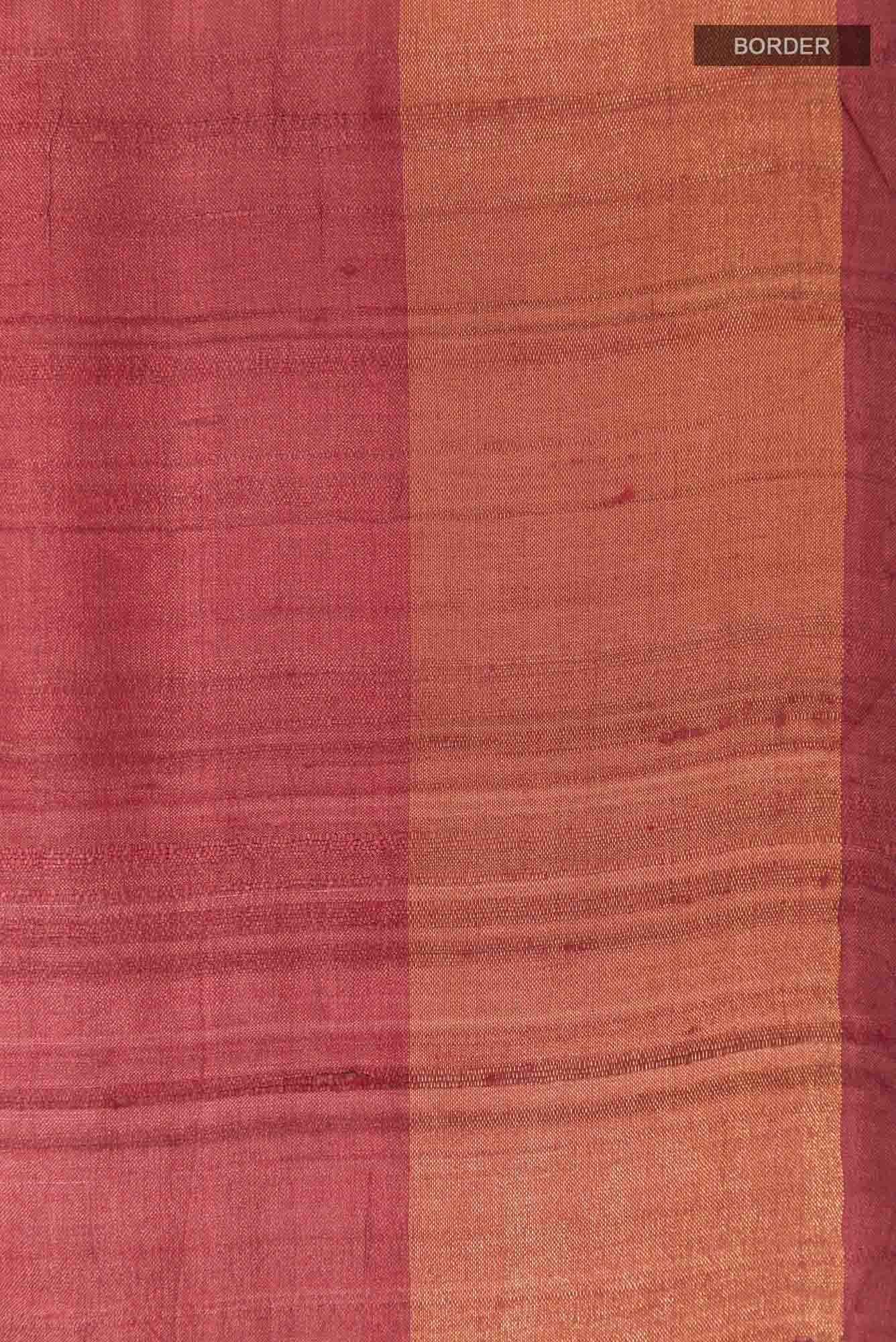 Maroon Tussar Saree