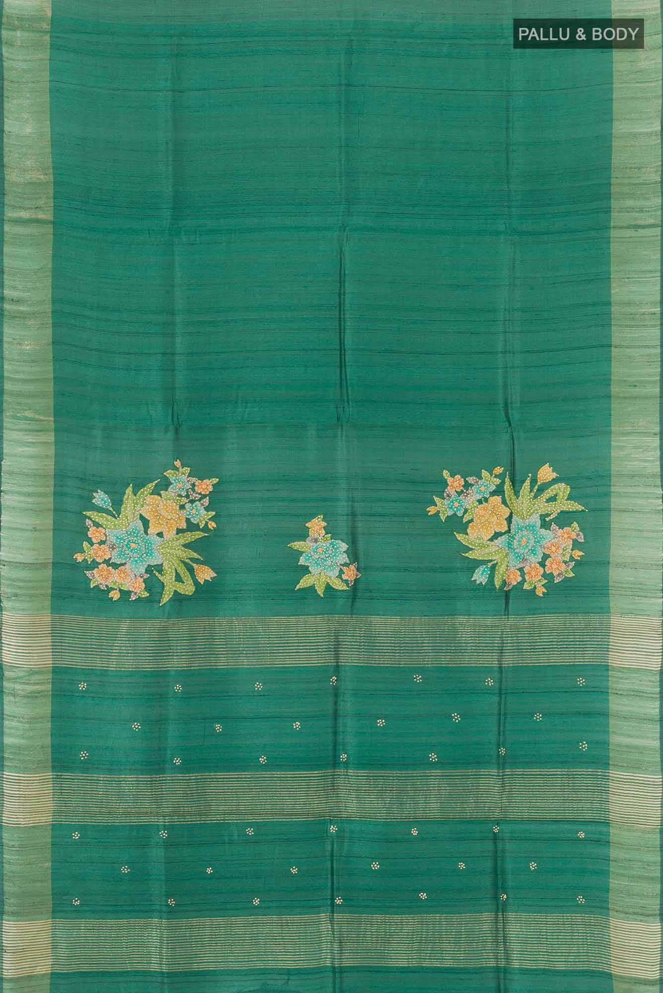 Green Tussar Saree