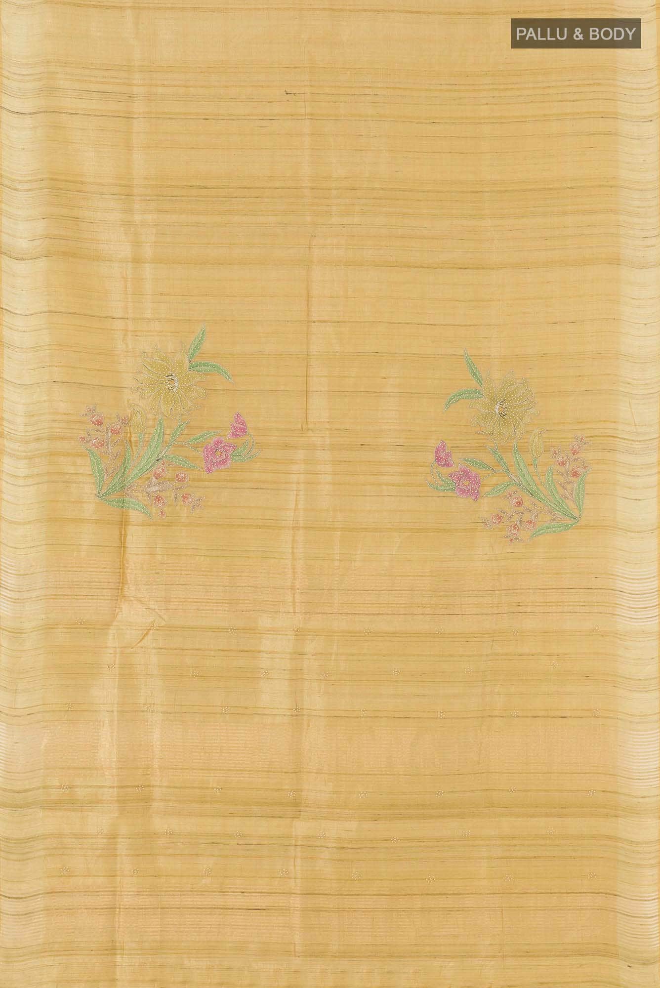 Mustard Tussar Saree