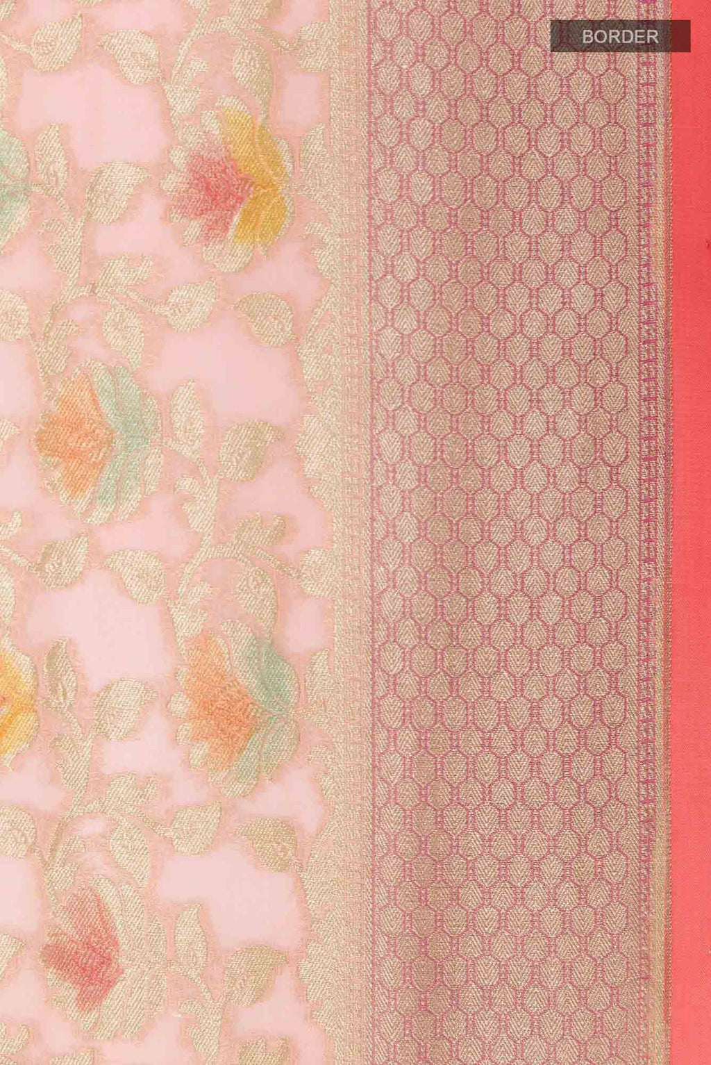 Peach Georgette Saree