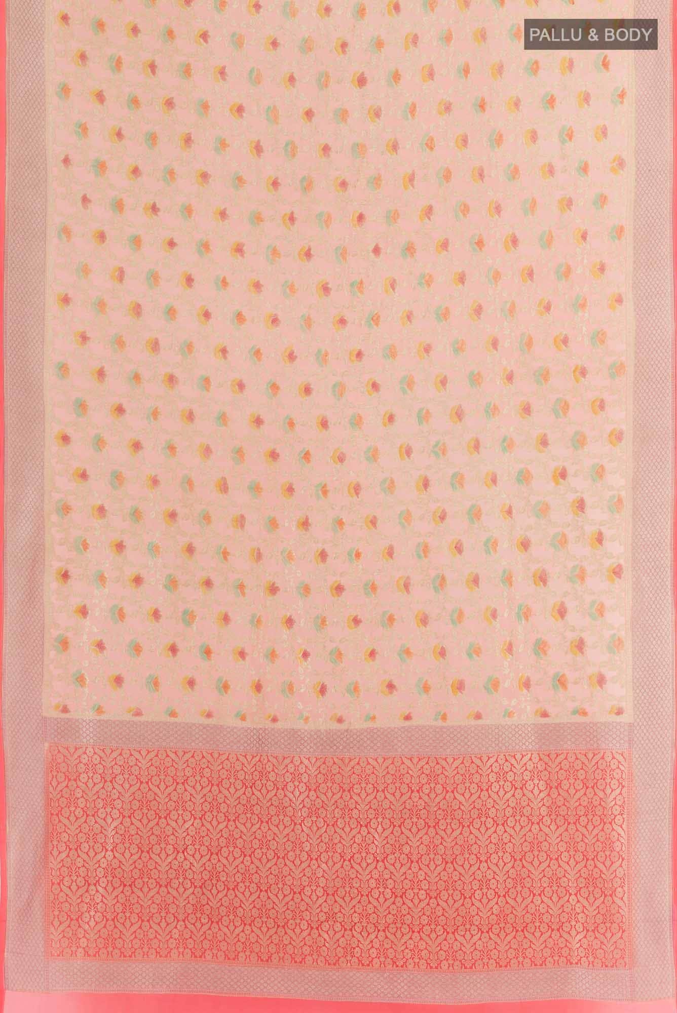 Peach Georgette Saree