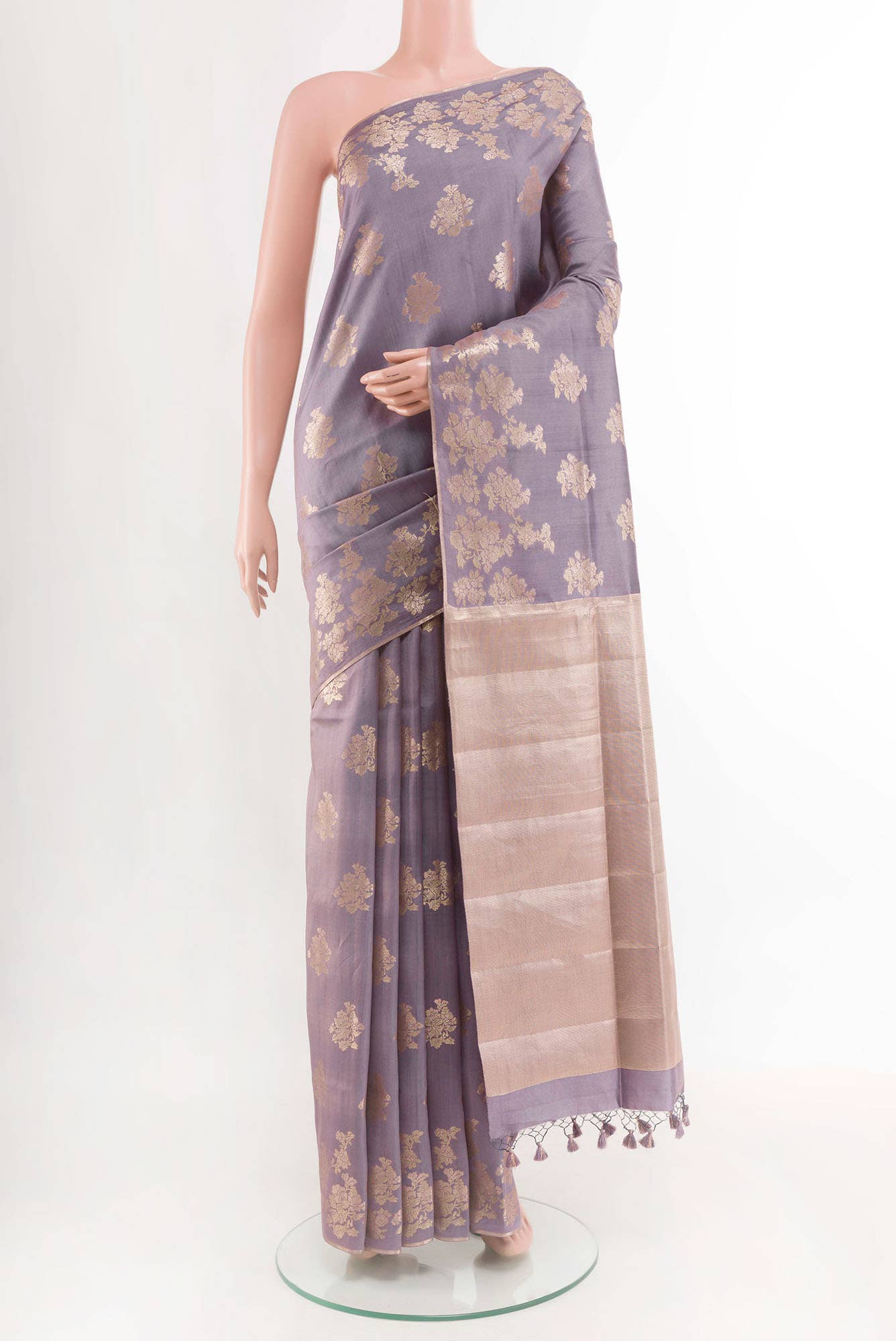 Lavender Tussar Saree