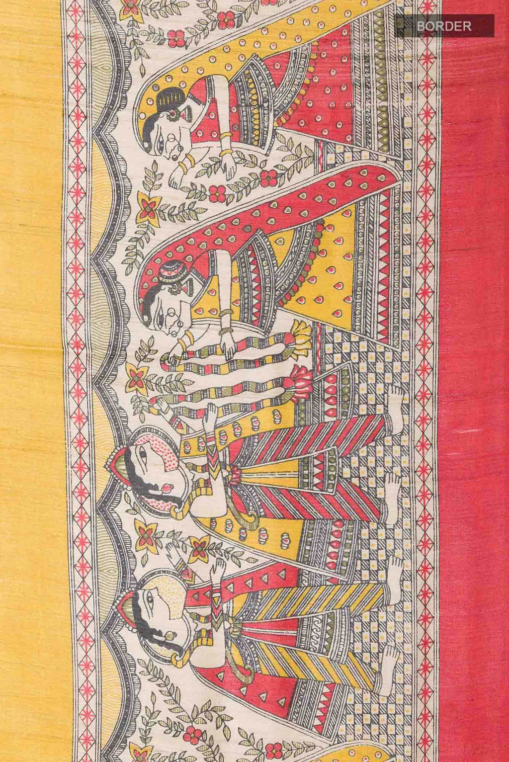 Maroon Bhagalpuri Tussar Silk Saree
