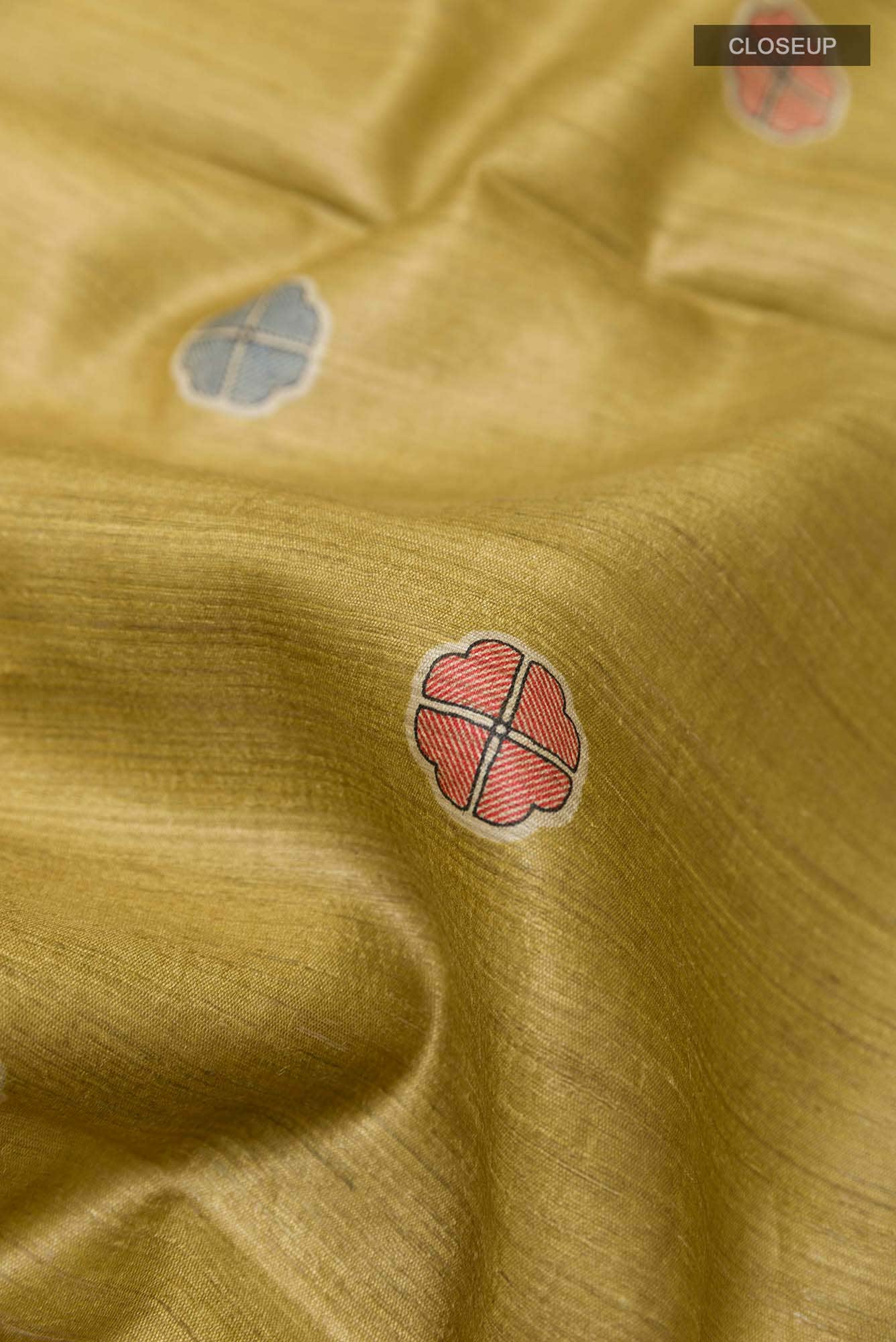 Pista Green Bhagalpuri Tussar Silk Saree