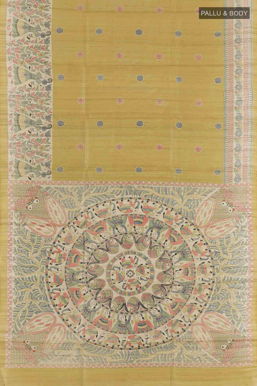 Pista Green Bhagalpuri Tussar Silk Saree