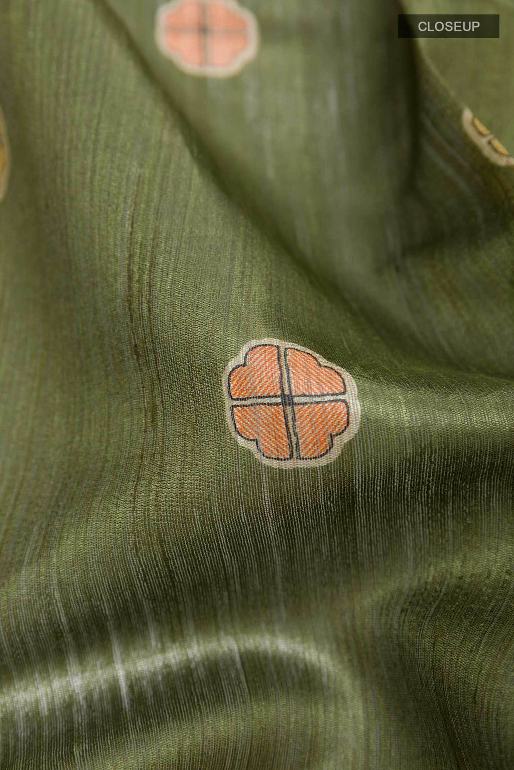 Mehandi Green Tussar Saree