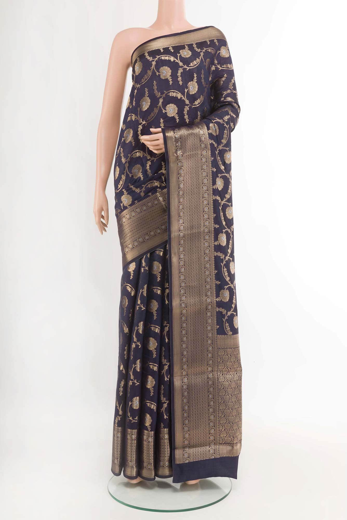 Dark Blue Tussar Saree