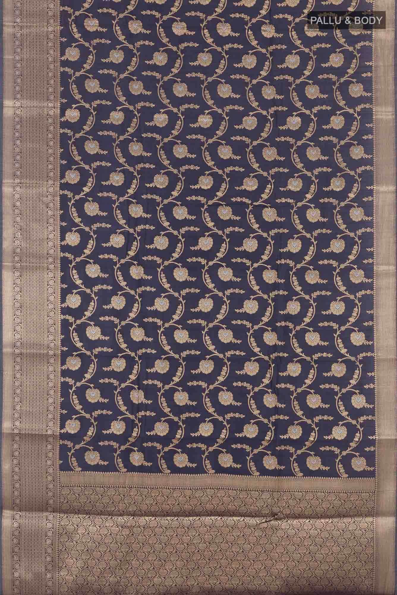 Dark Blue Tussar Saree