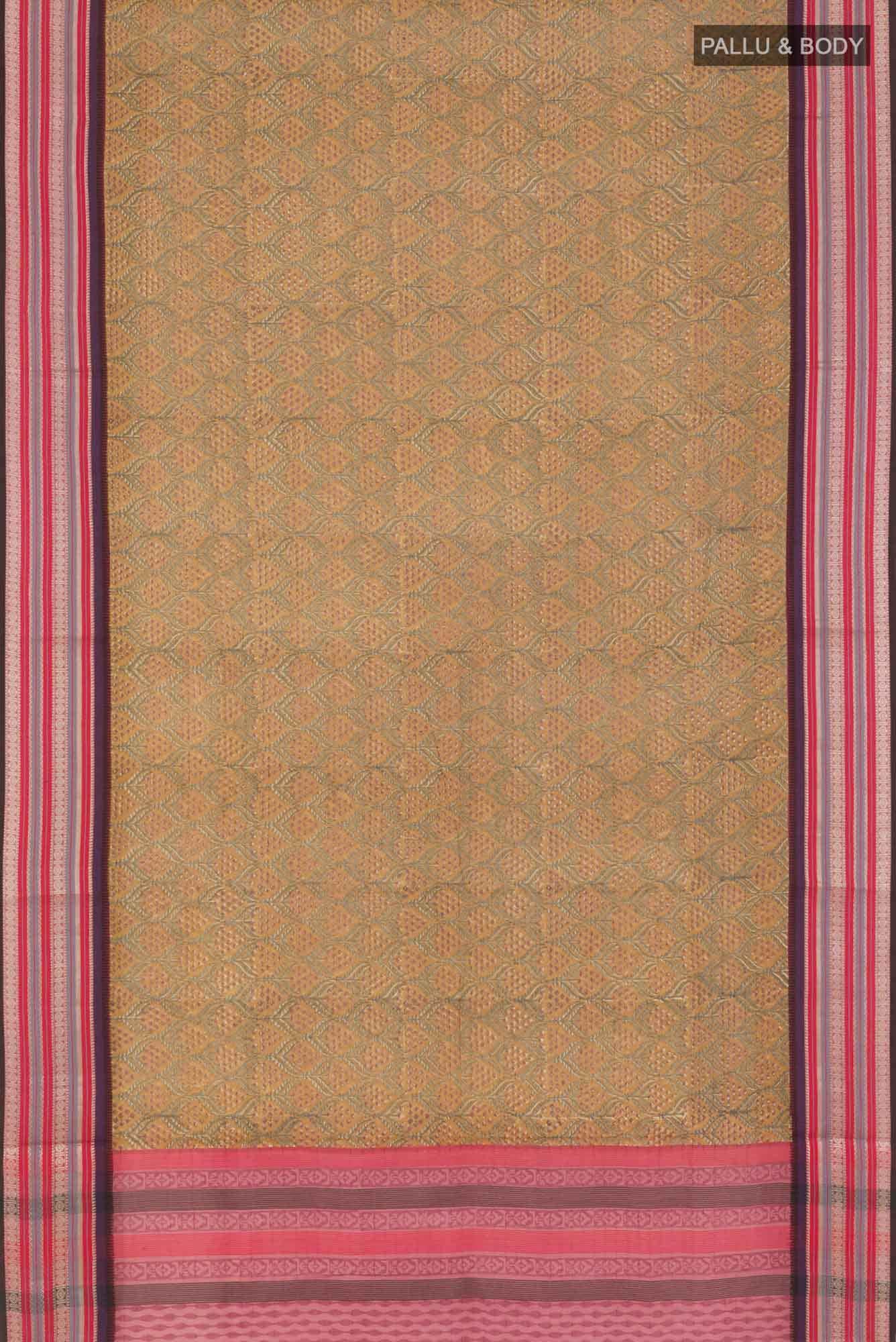 Mustard Maheshwari Silk Saree