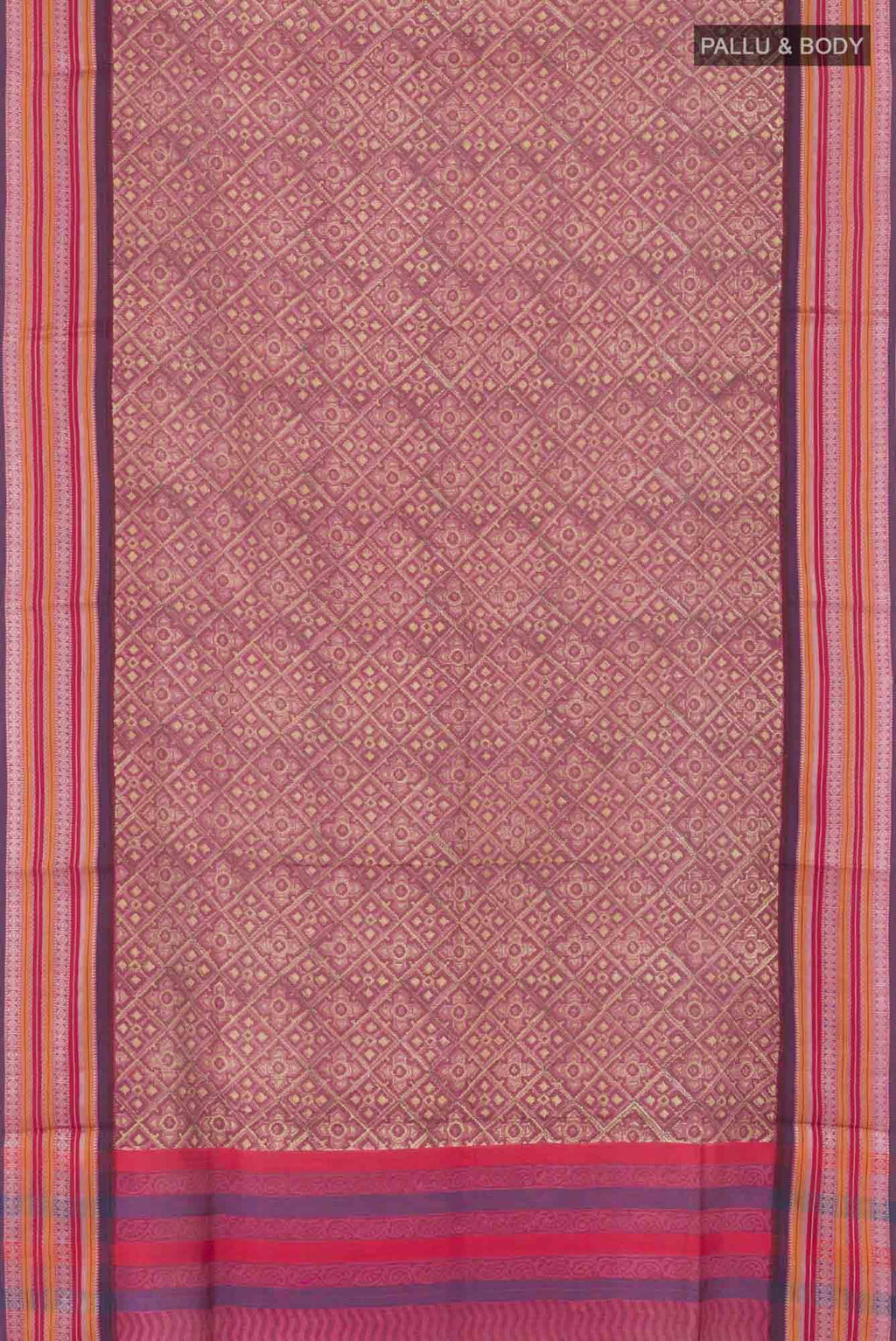 Maroon Maheshwari Silk Saree