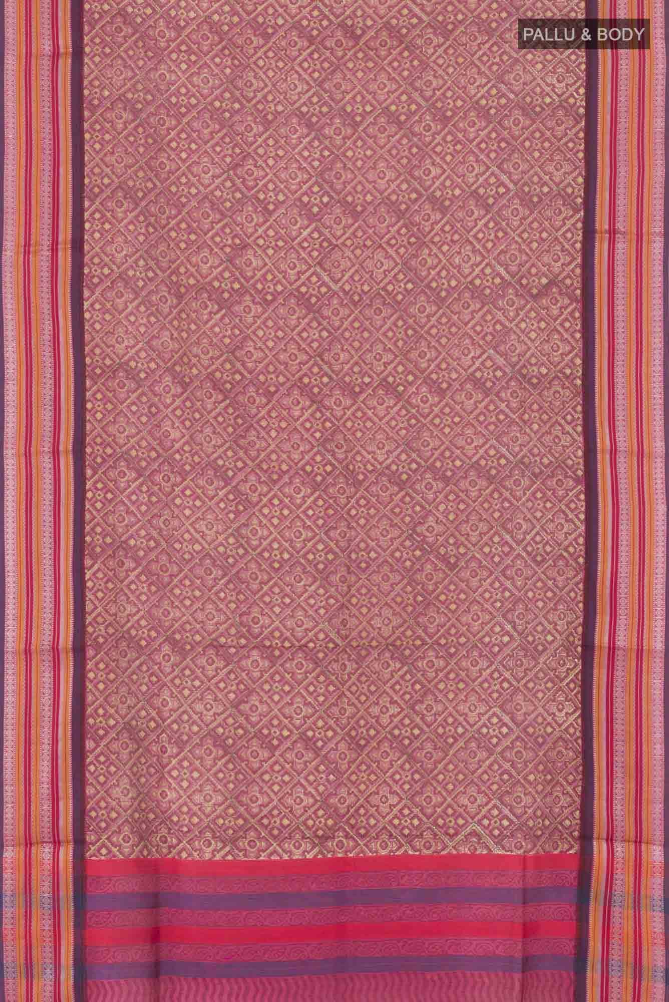 Maroon Maheshwari Silk Saree