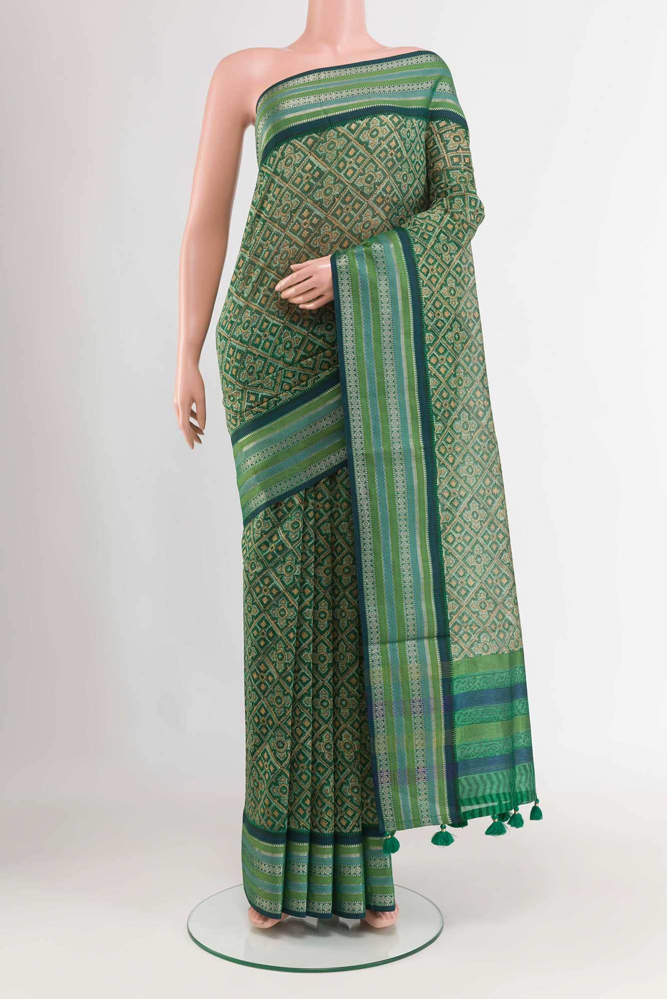 Green Maheshwari Silk Saree