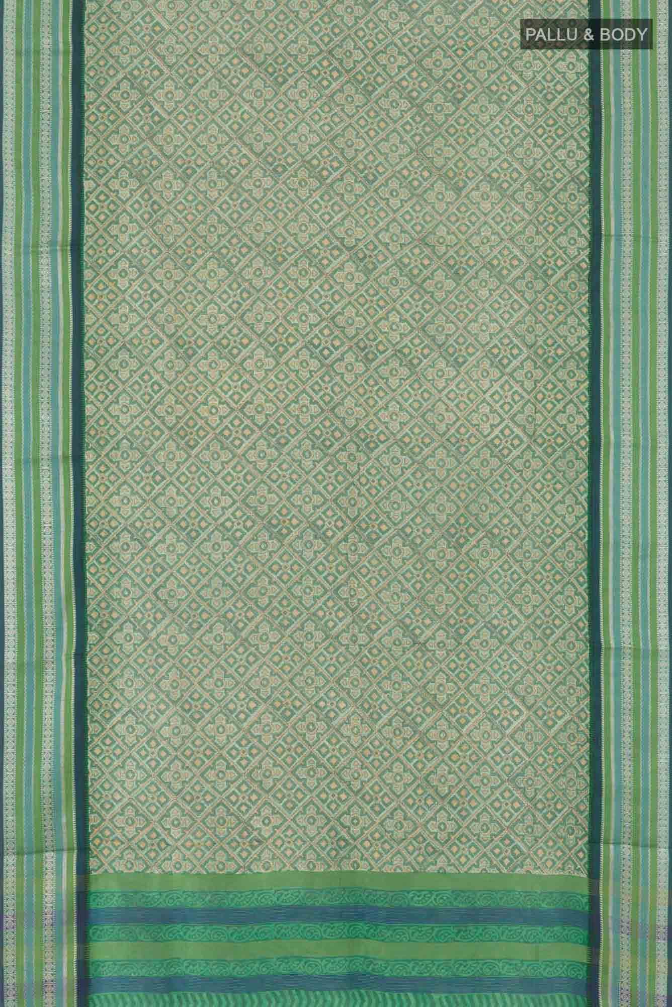 Green Maheshwari Silk Saree
