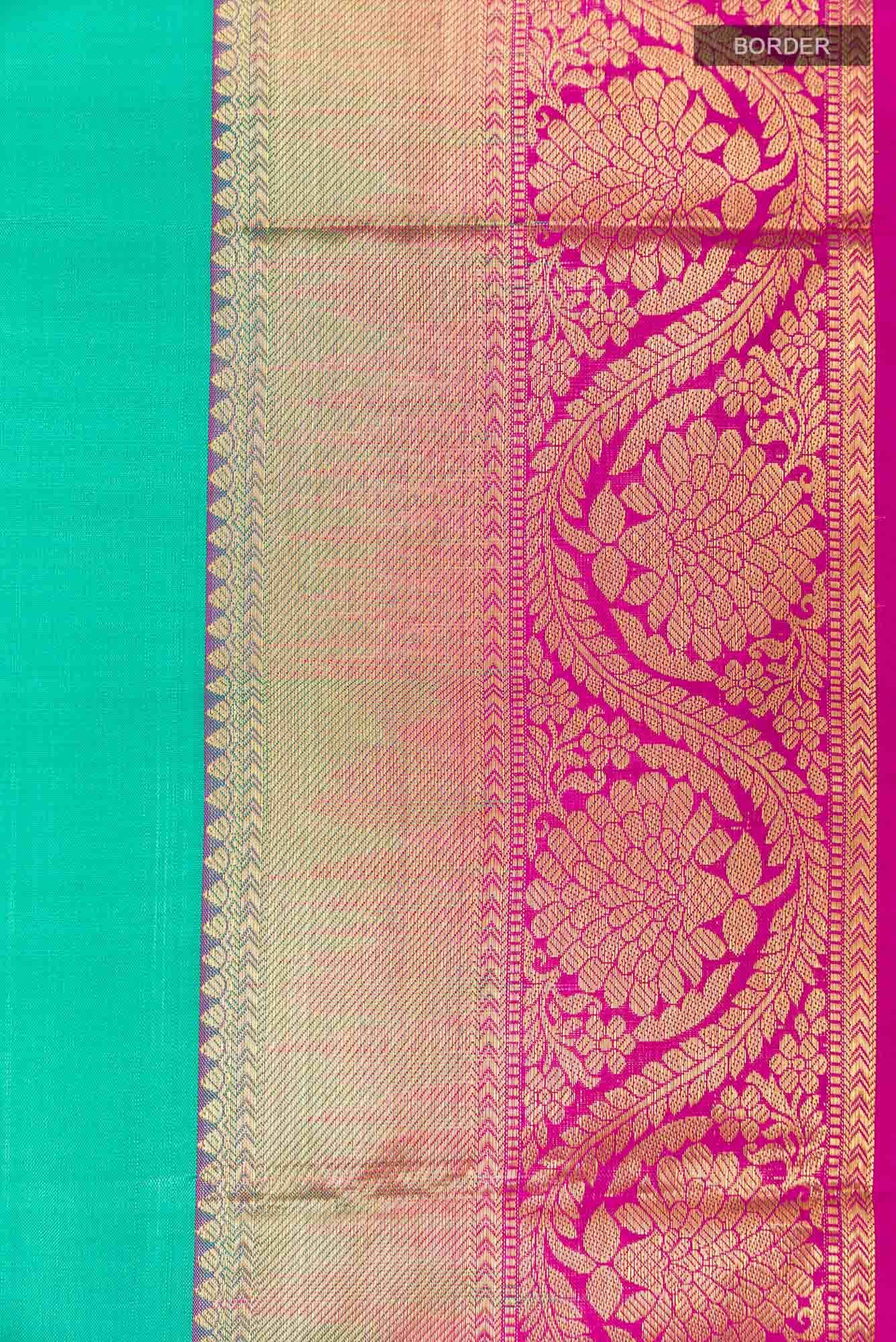 Sea Green Kanchipuram Silk Saree