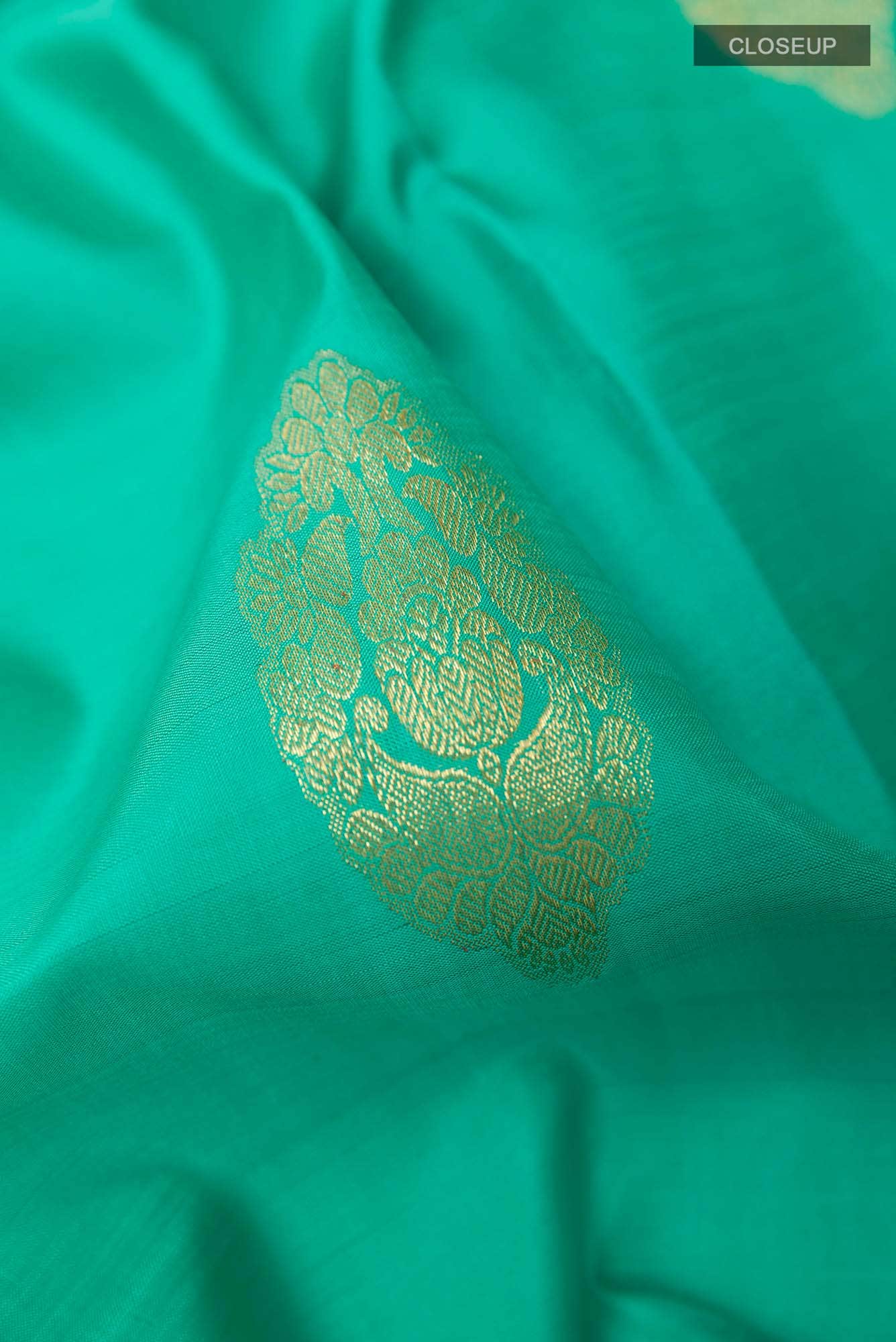 Sea Green Kanchipuram Silk Saree