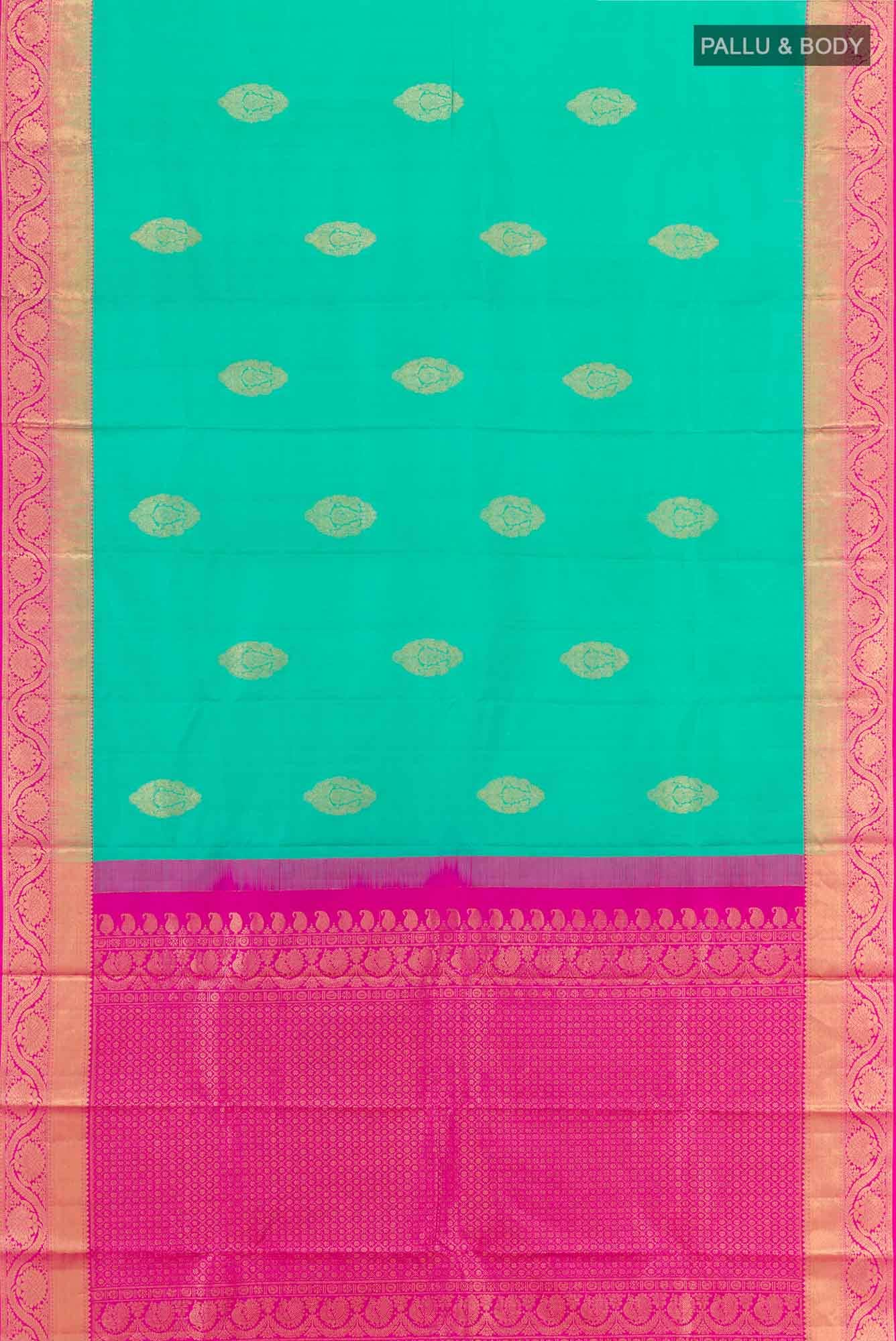 Sea Green Kanchipuram Silk Saree