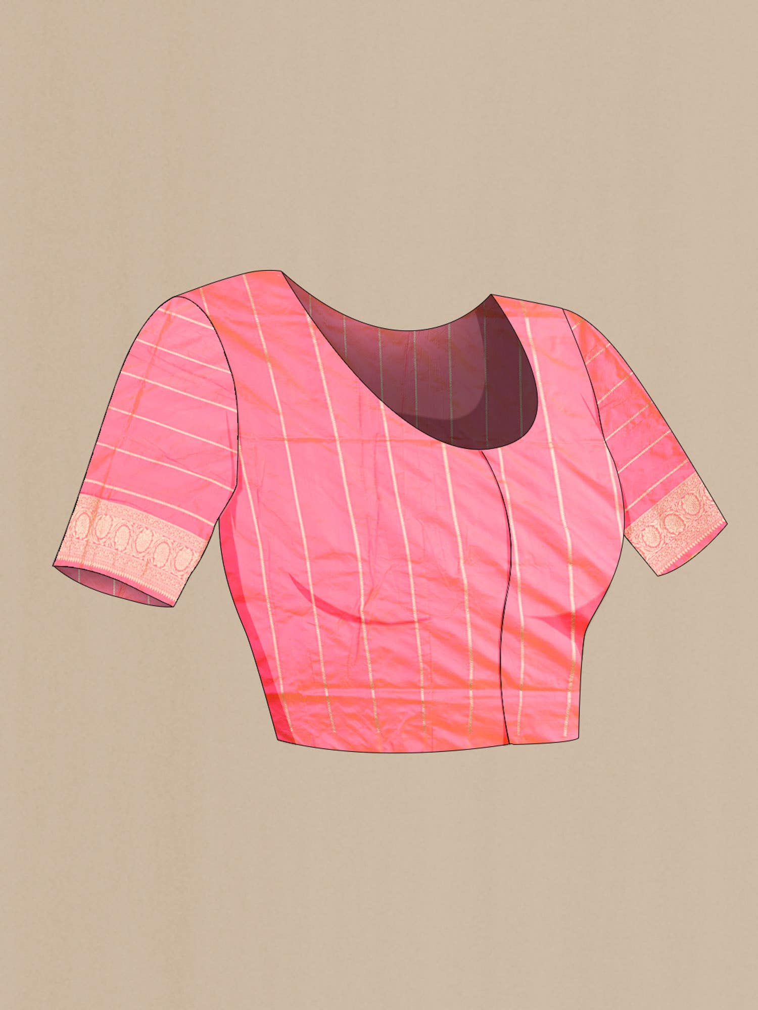 Peach Banarasi Silk Saree