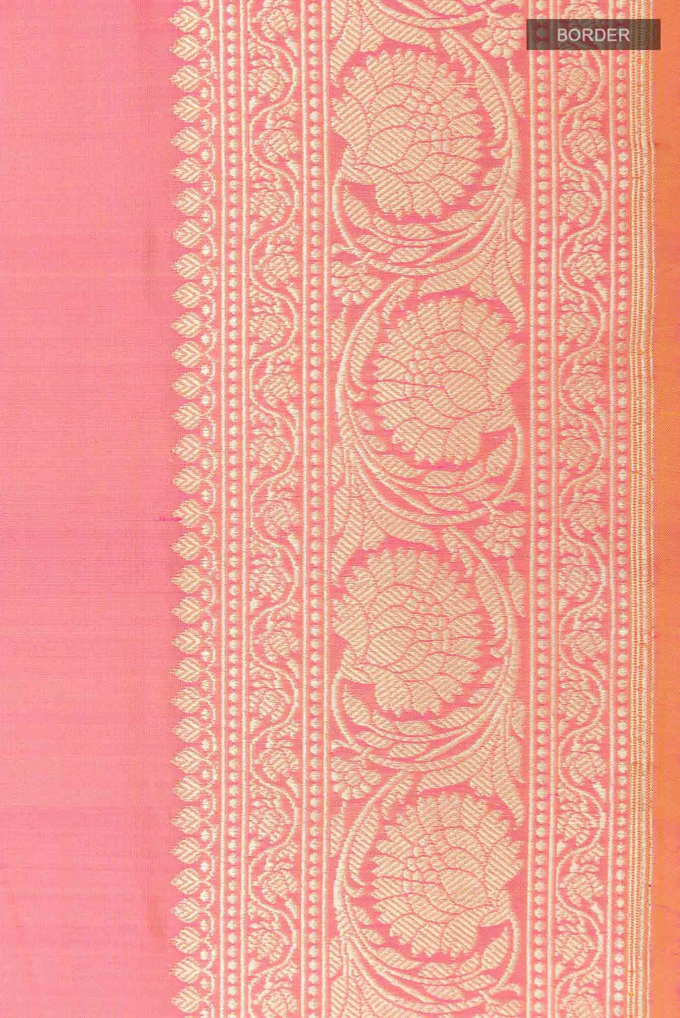 Peach Banarasi Silk Saree