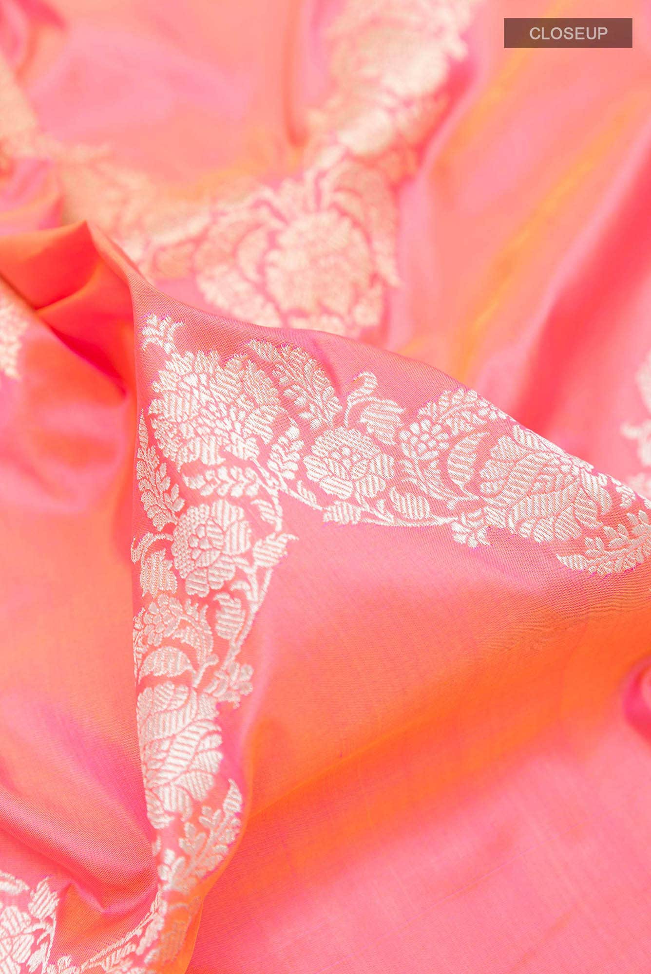 Peach Banarasi Silk Saree