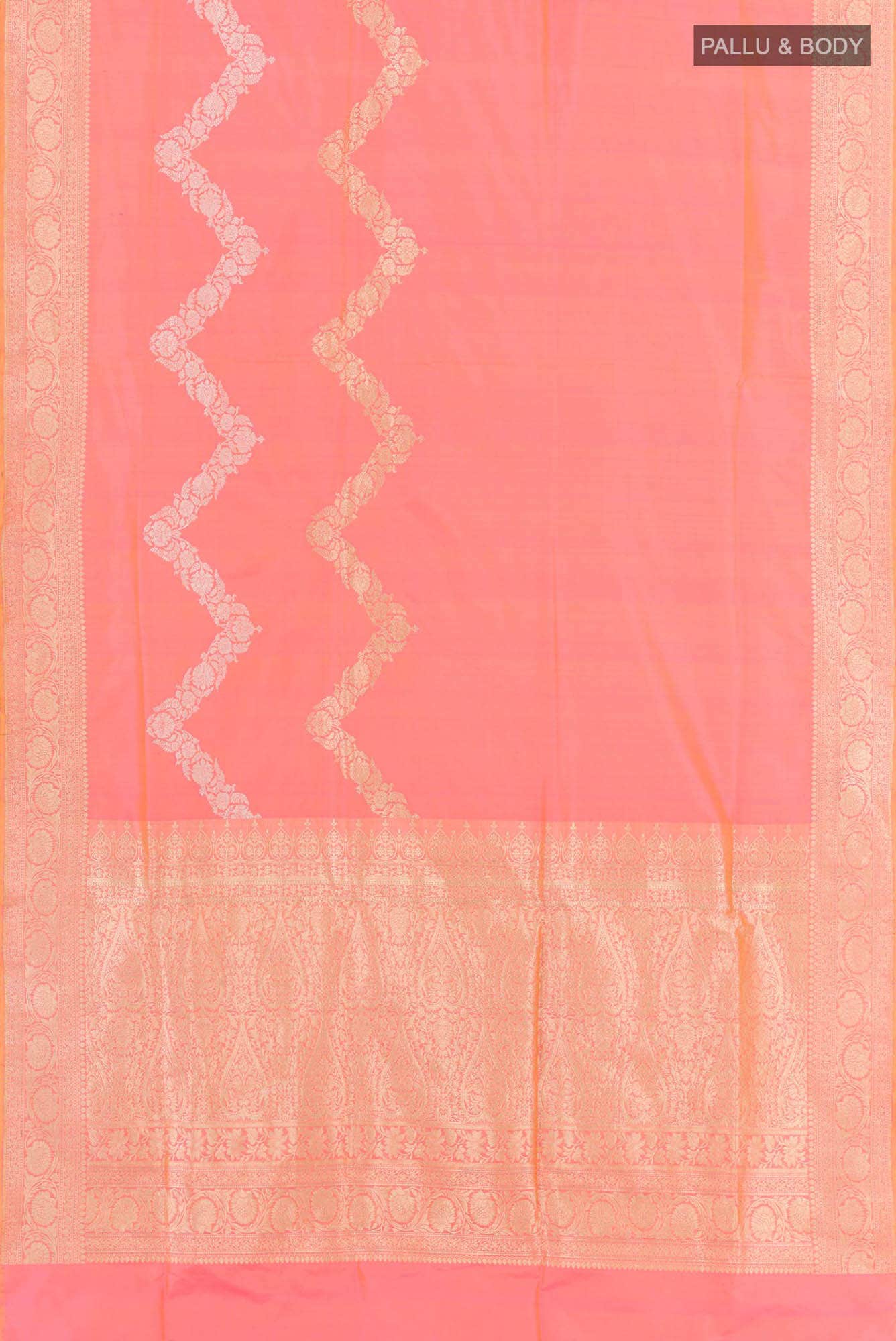 Peach Banarasi Silk Saree
