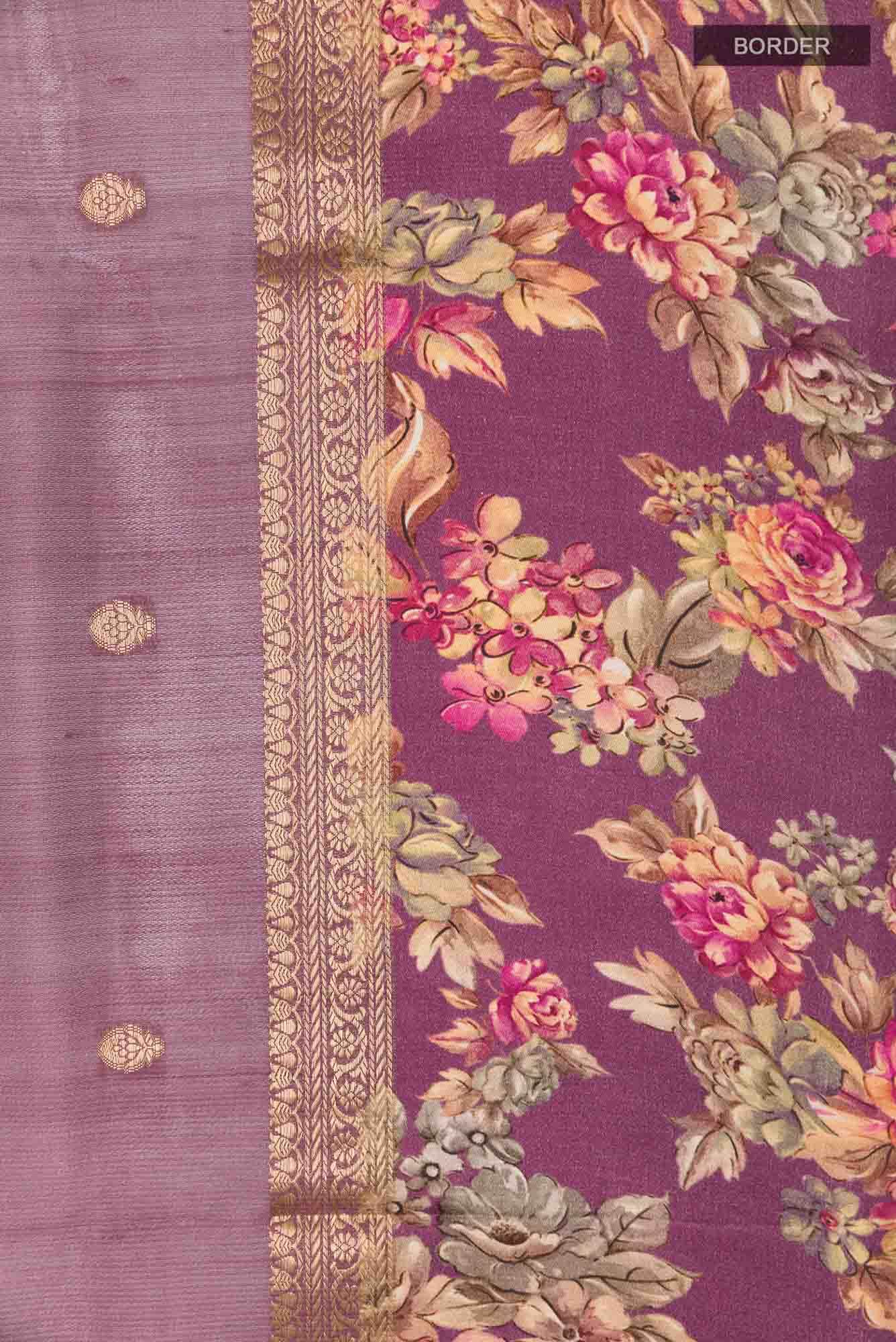 Lavender Tussar Saree