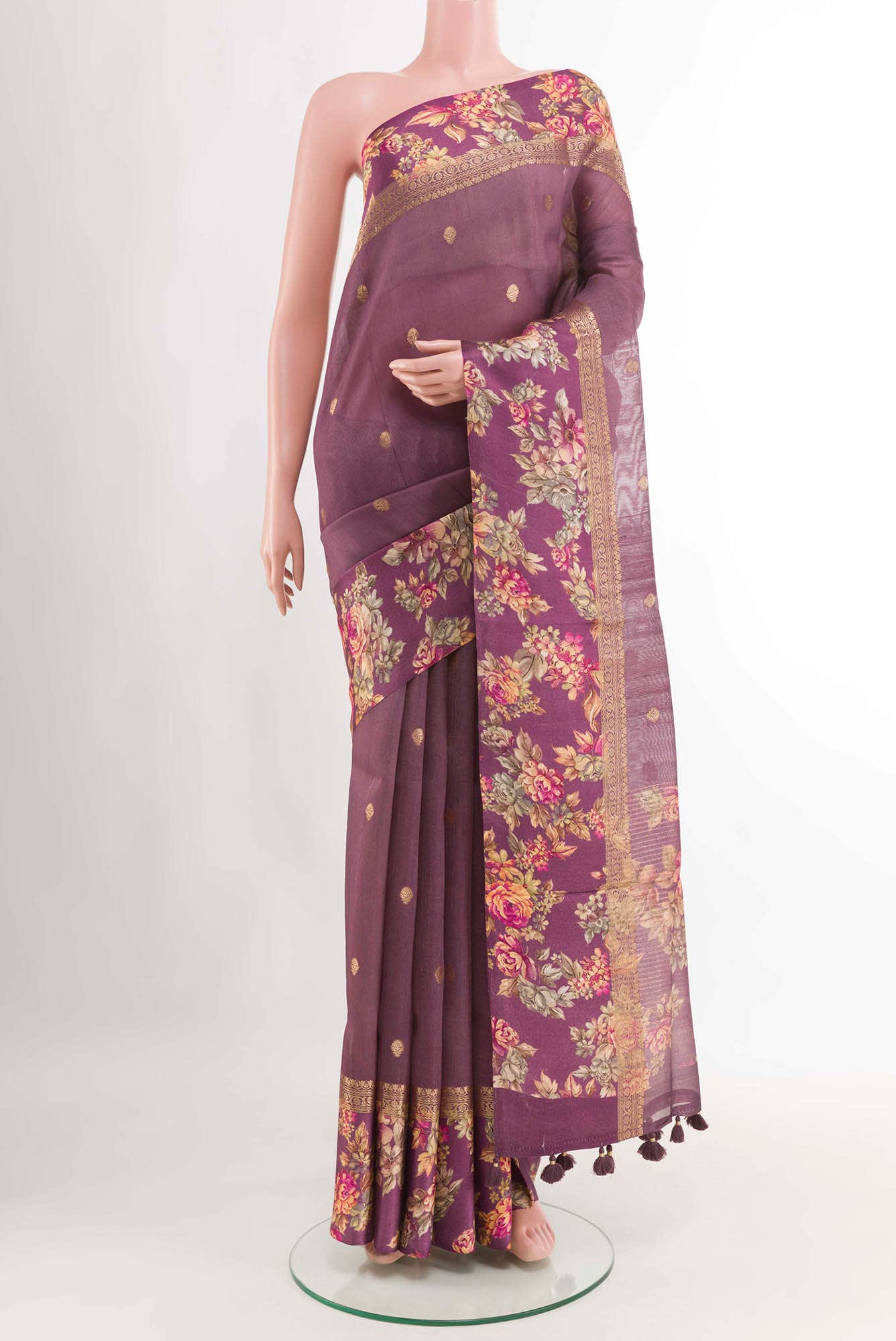 Lavender Tussar Saree