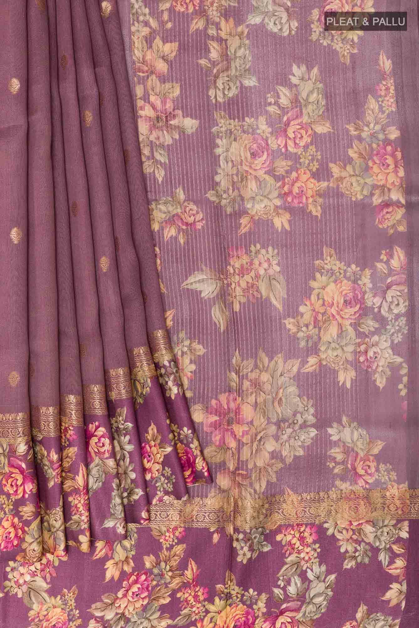 Lavender Tussar Saree