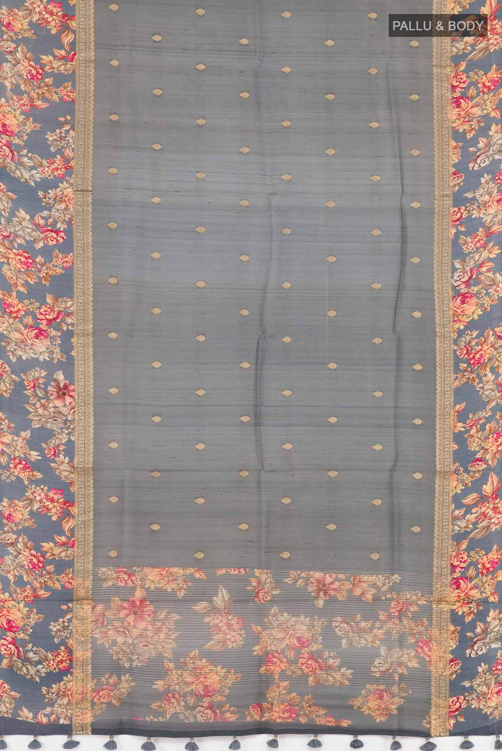 Grey Tussar Saree
