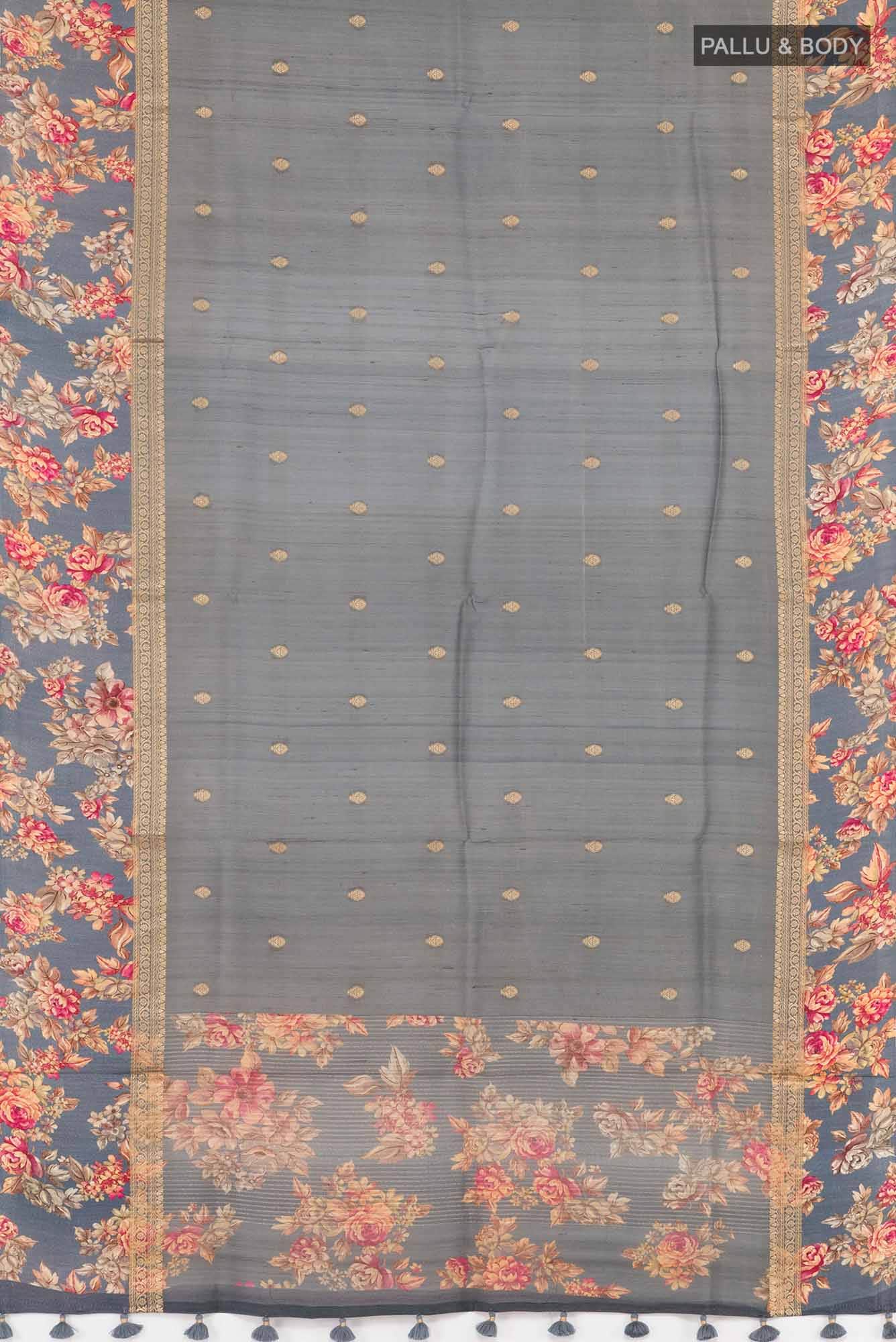 Grey Tussar Saree