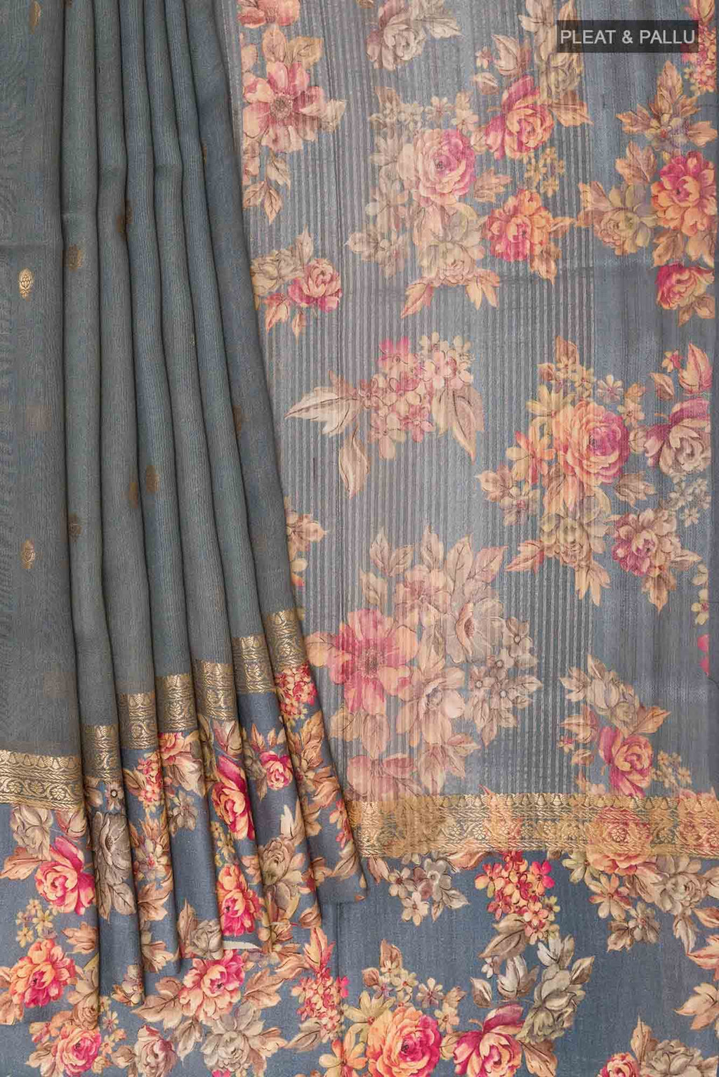 Grey Tussar Saree